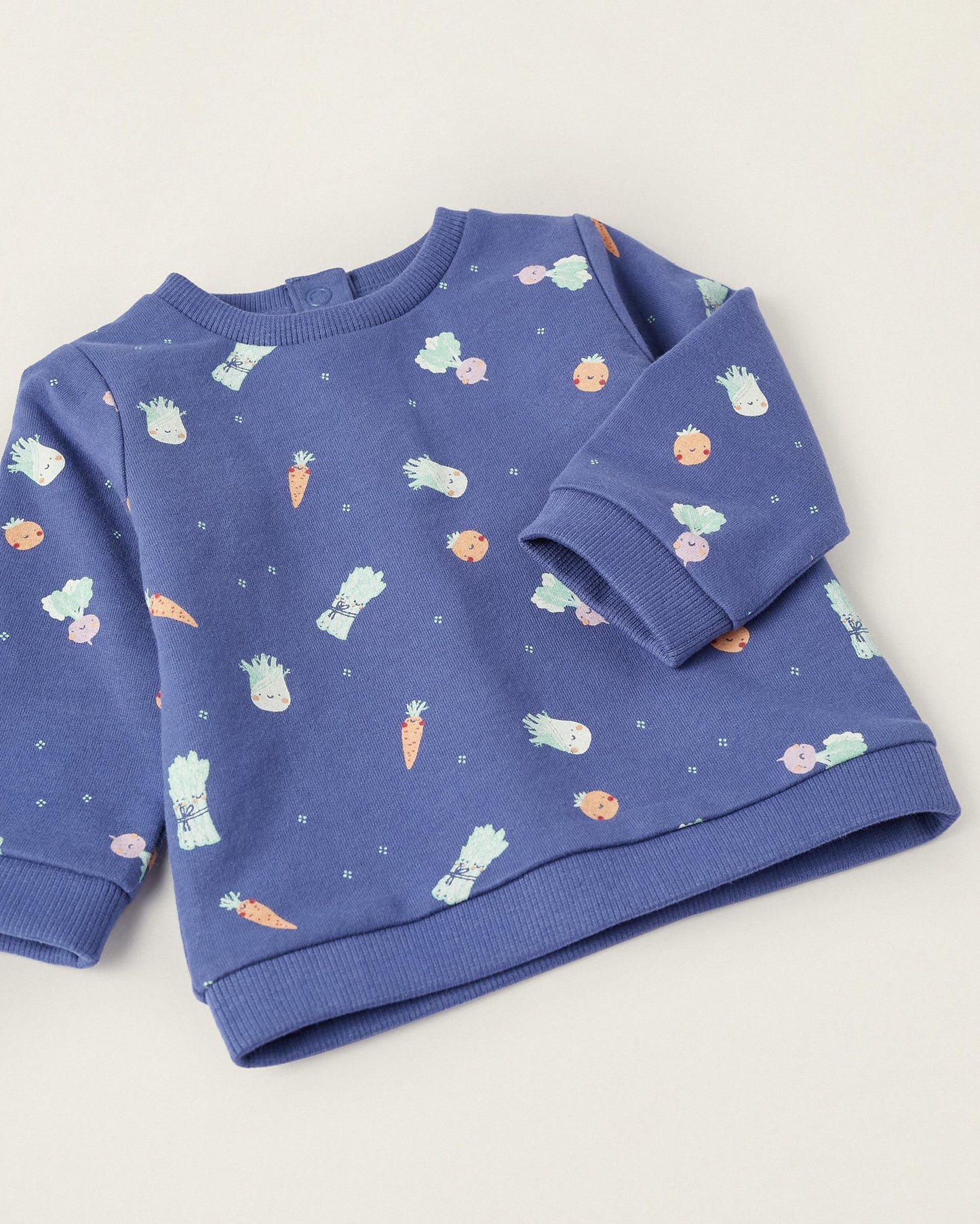 Sweatshirt with Vegetable Pattern for Newborn Boys, Blue