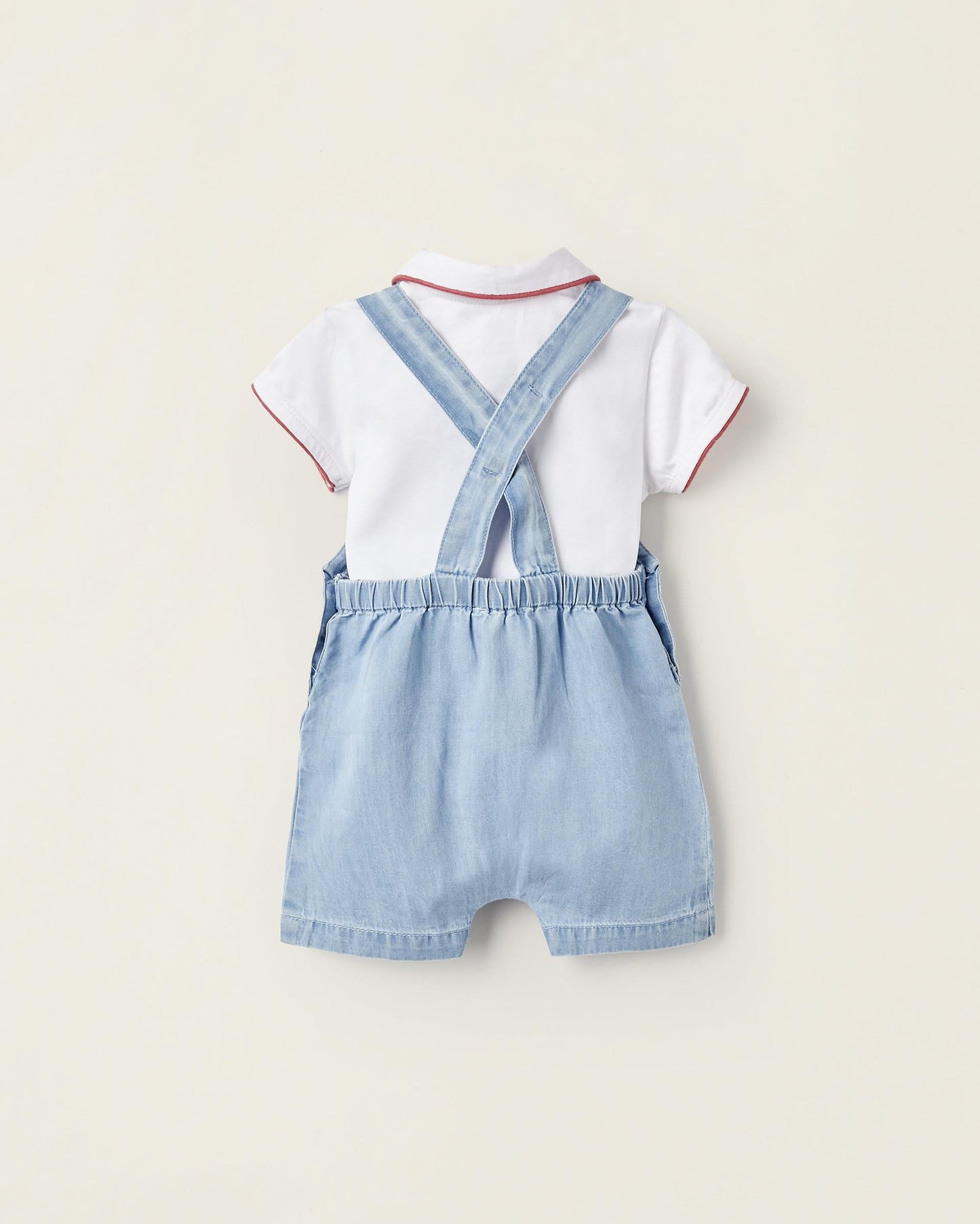 Bodysuit + Jumpsuit for Newborn Boys, White/Blue/Red