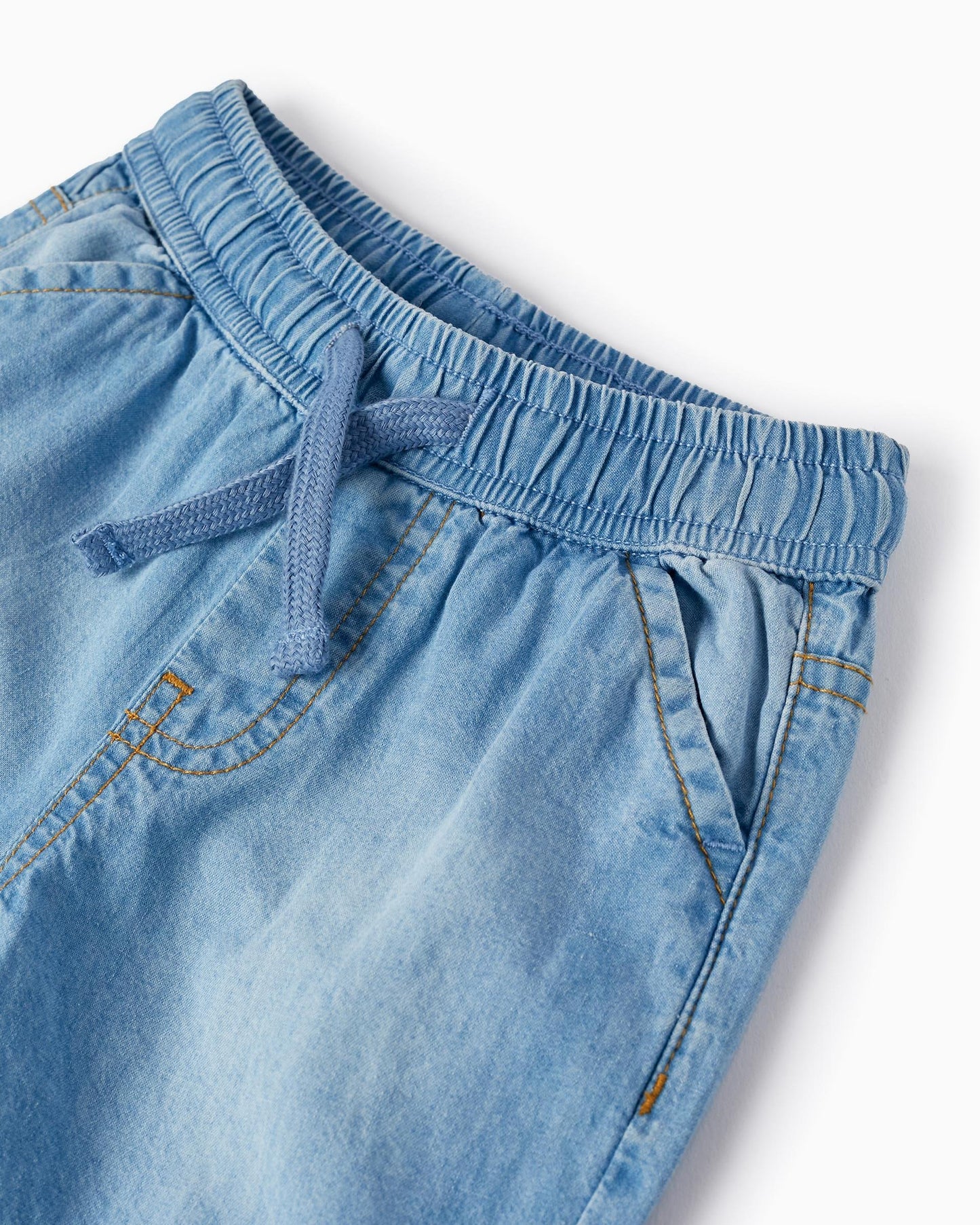 Shorts in Cotton Denim for Baby Boys, Blue