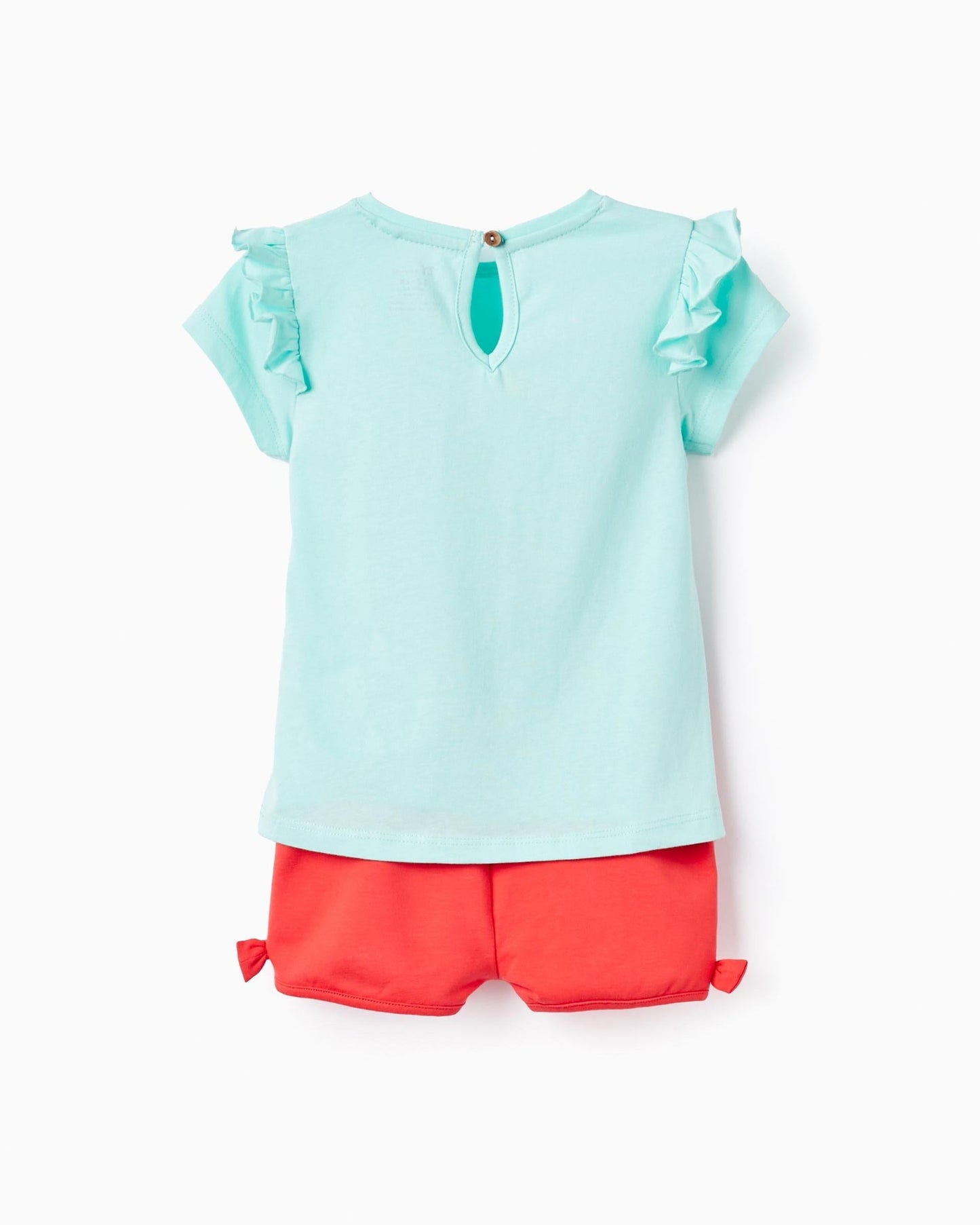 T-shirt + Shorts for Baby Girls 'Cuba', Red/Aqua Green