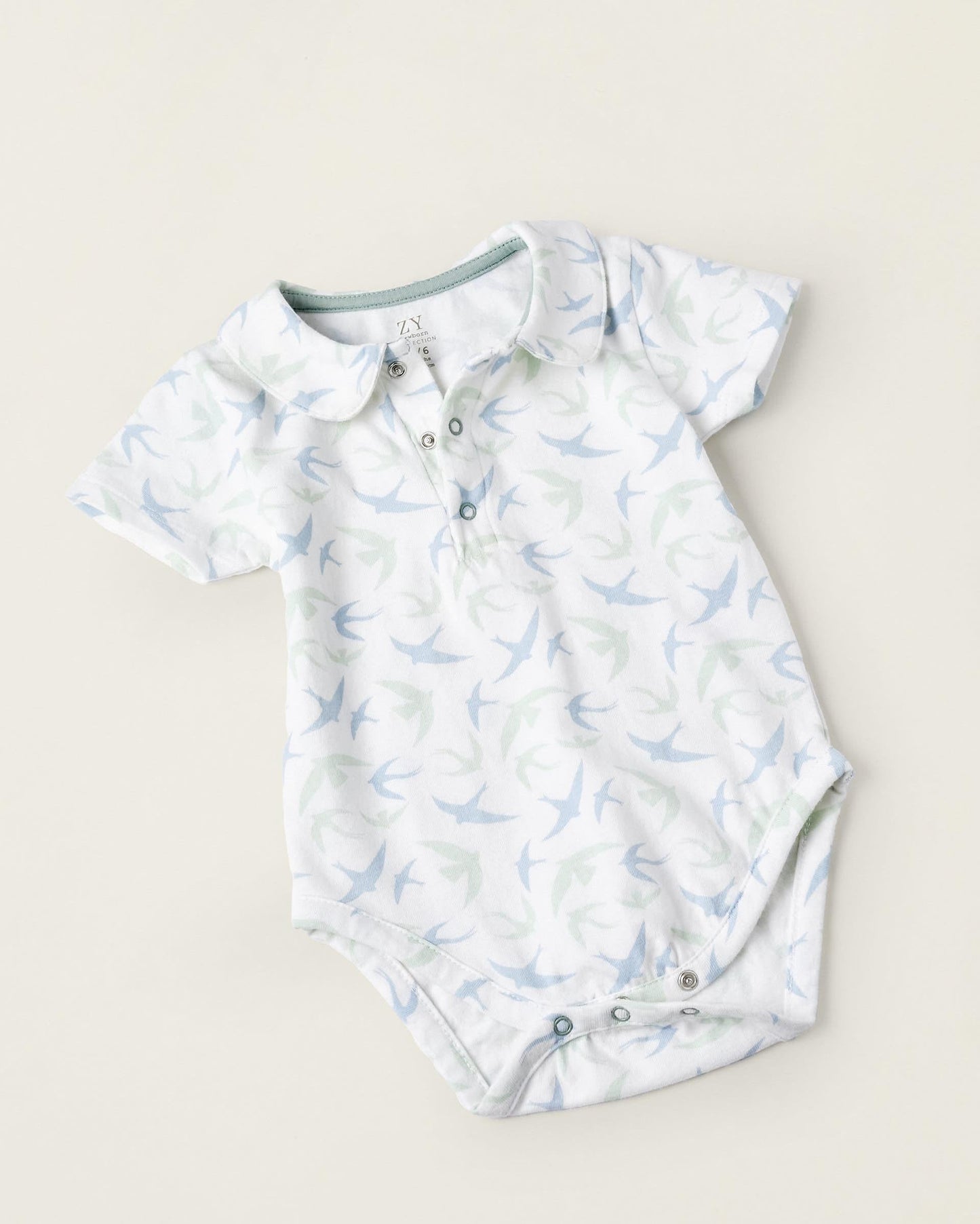 Bodysuit + Jumpsuit for Newborn Boys 'Swallows', White/Green/Blue