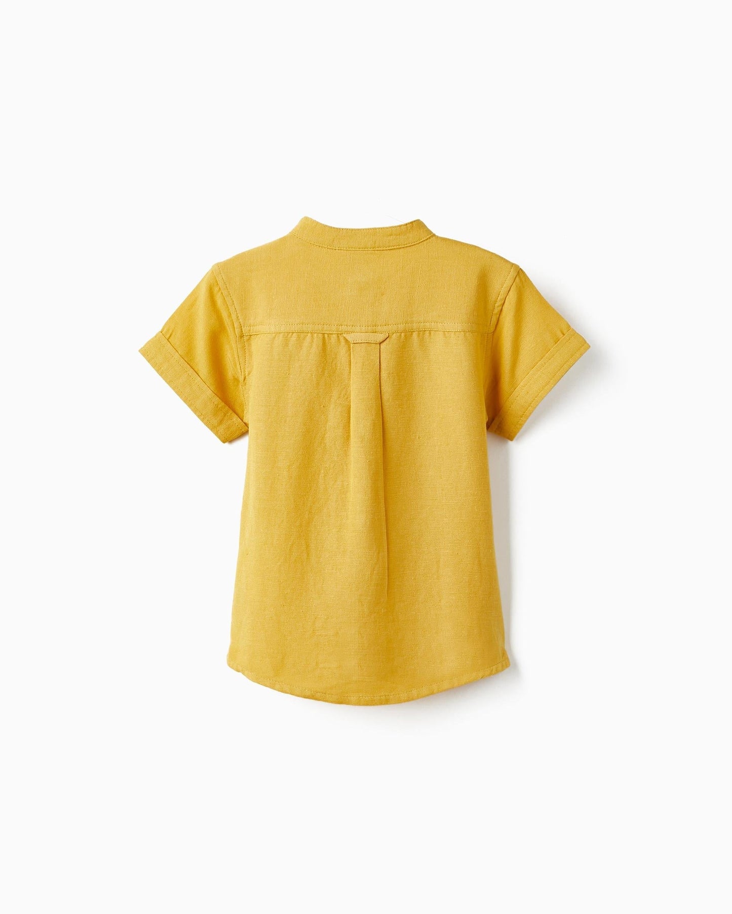 Short Sleeve Shirt with Linen for Baby Boys, Yellow