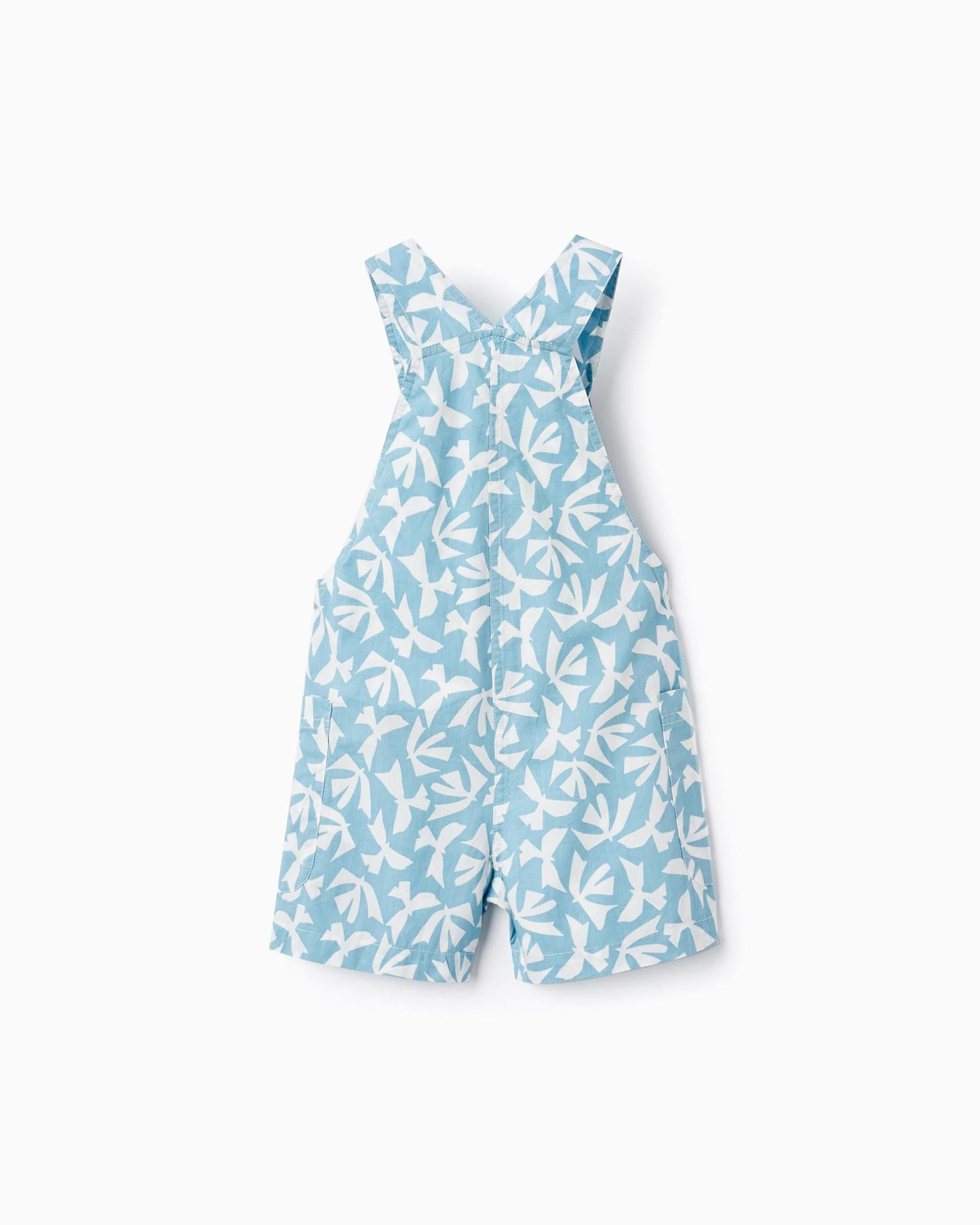 Cotton Dungarees for Baby Boys, Light Blue/White