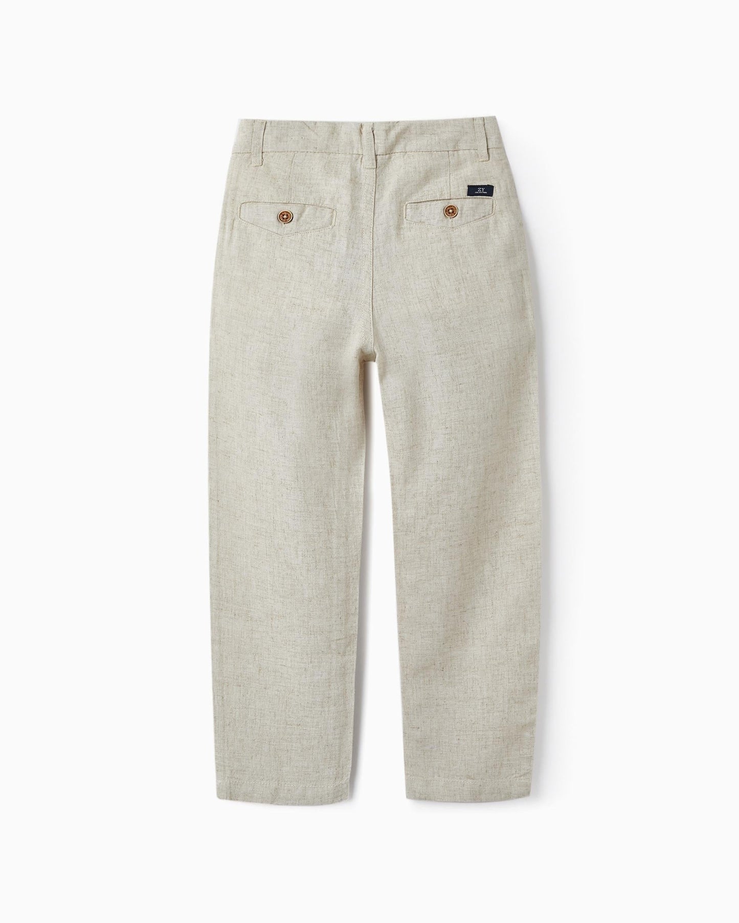 Chino Trousers with Linen for Boys 'Slim Fit', Beige