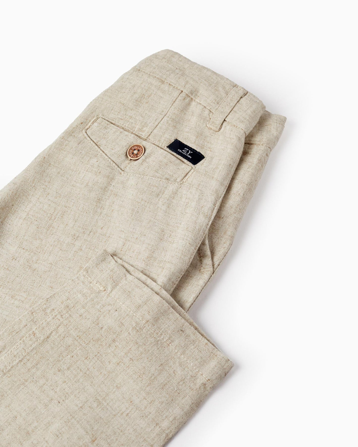 Chino Trousers with Linen for Boys 'Slim Fit', Beige