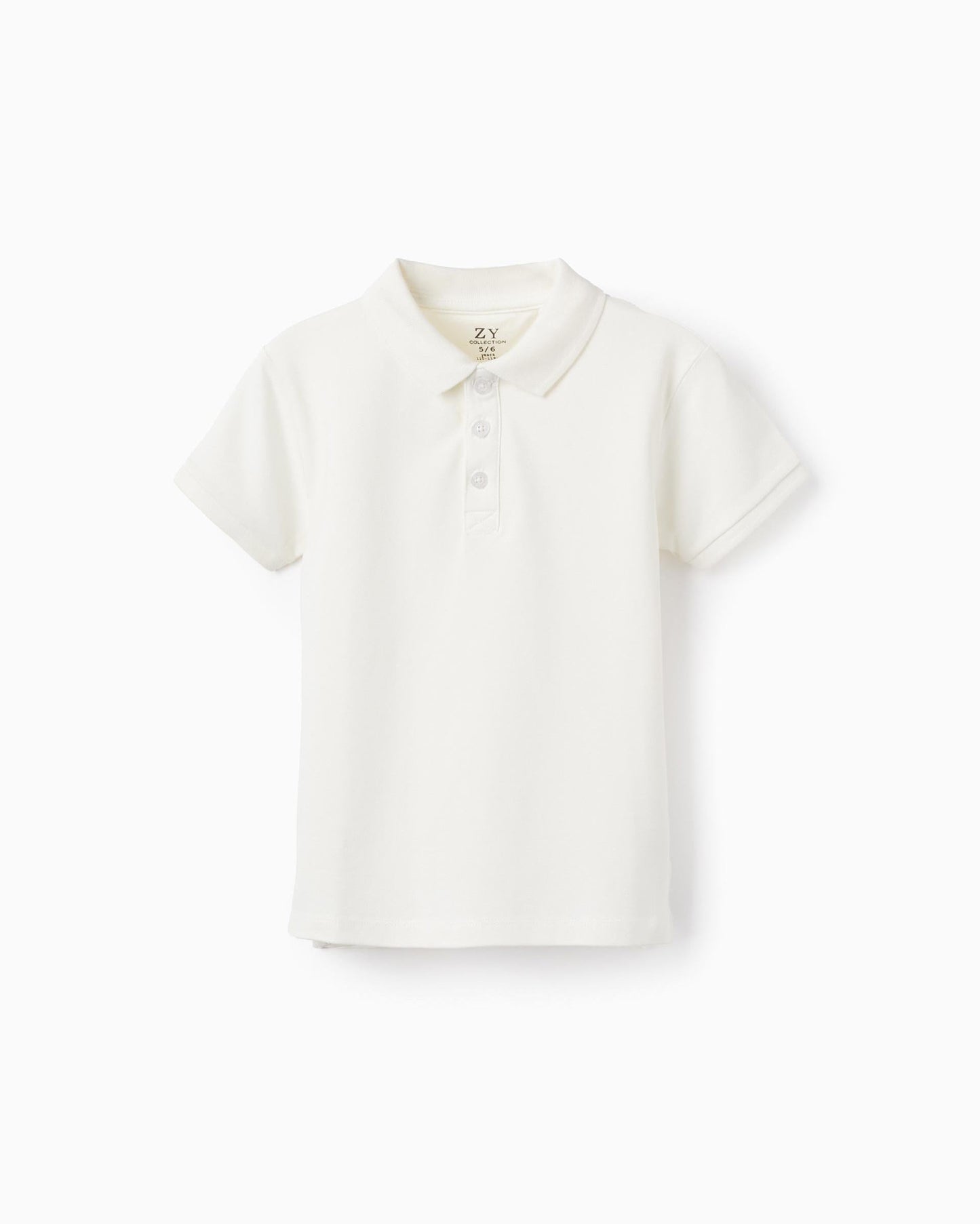 Short Sleeve Polo in Cotton Piqué for Boys, White