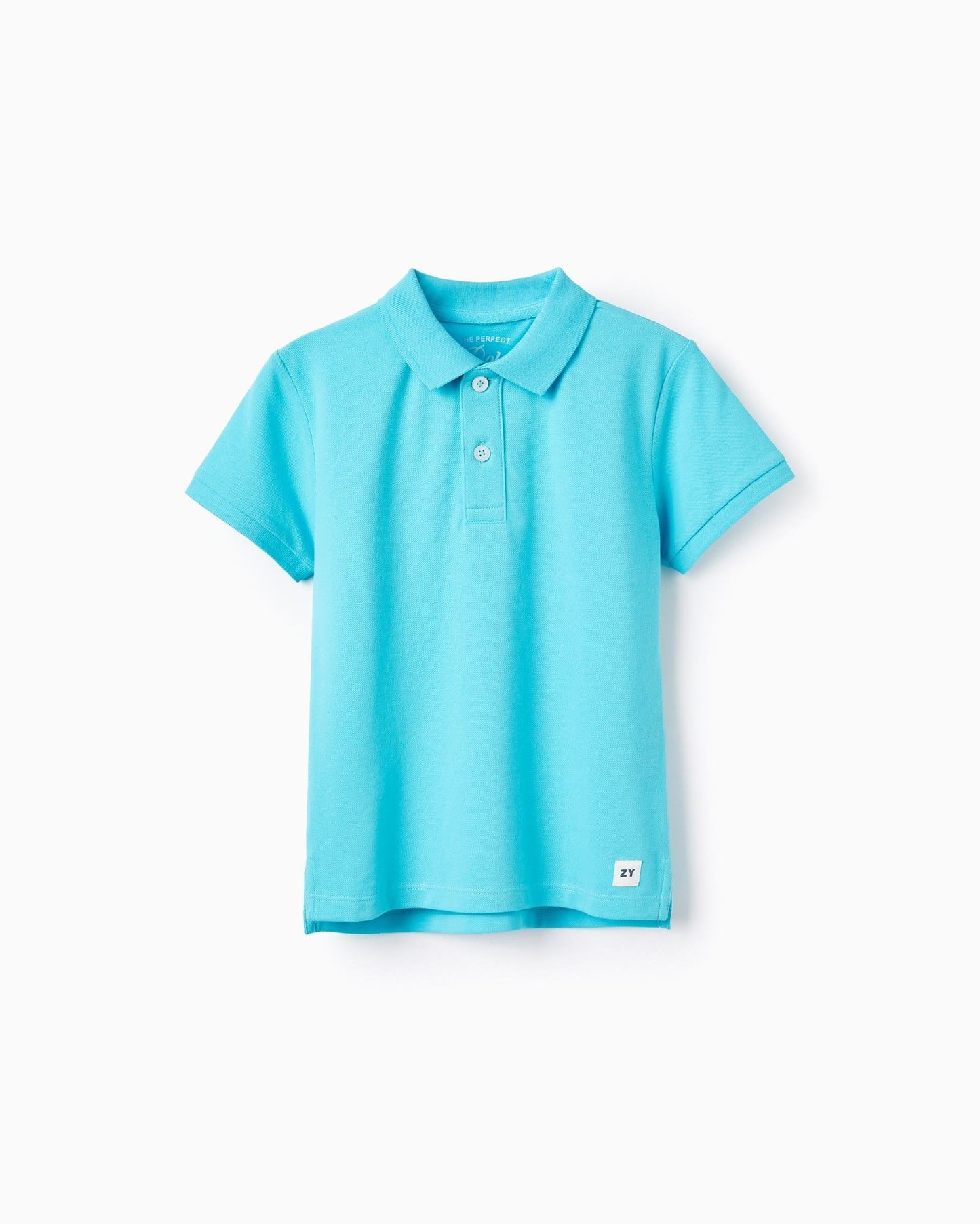 Cotton Polo for Boys, Turquoise