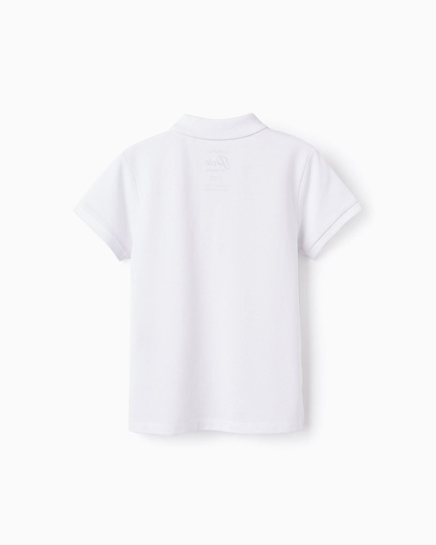 Cotton Polo for Boys, White