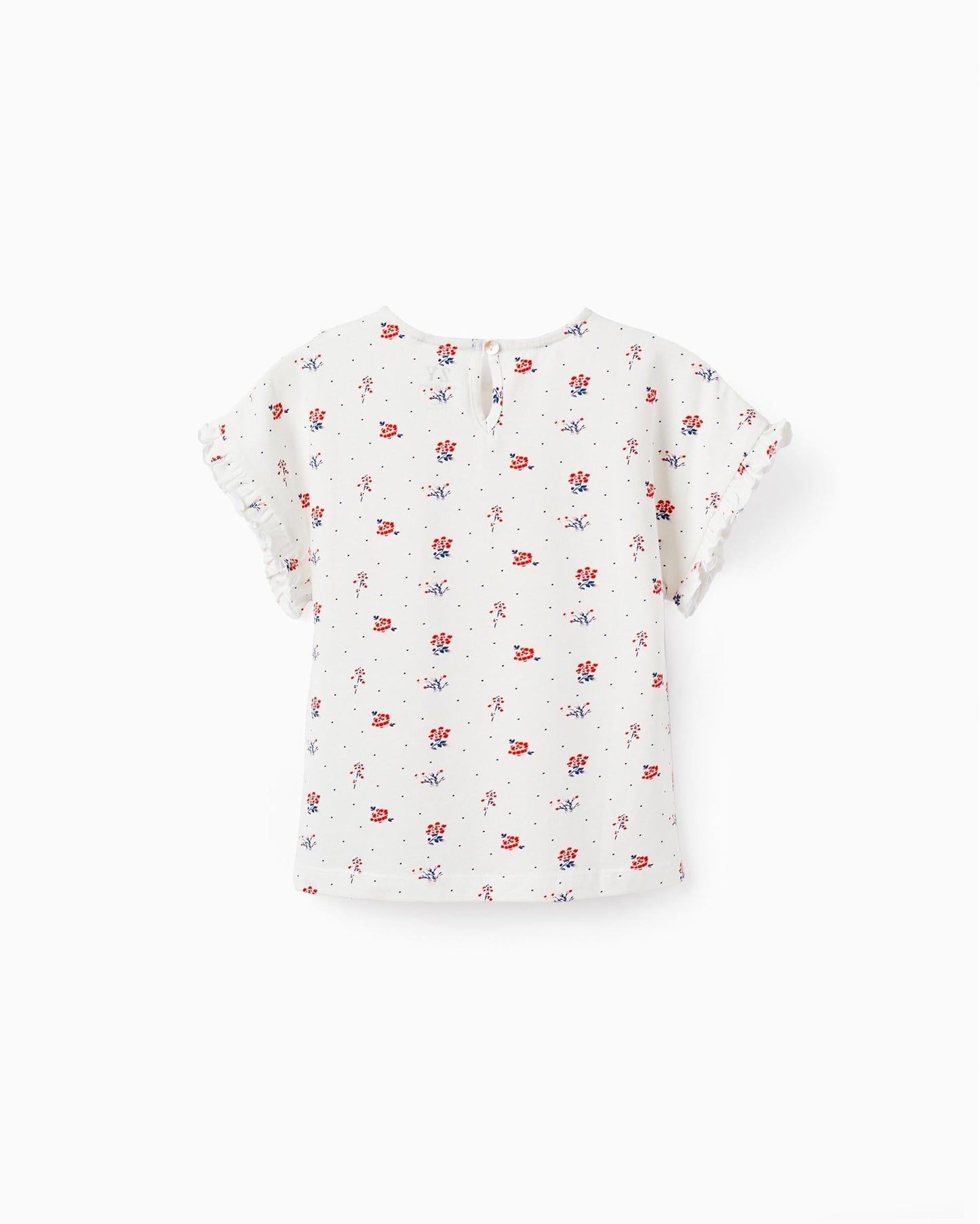 T-Shirt with Floral Pattern for Girls, White