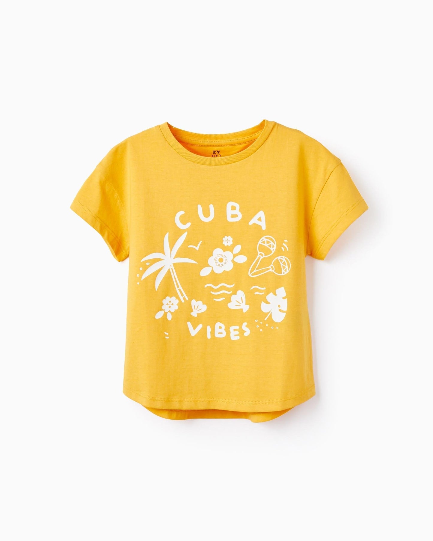 Cotton T-shirt for Girls 'Cuba Vibes', Yellow