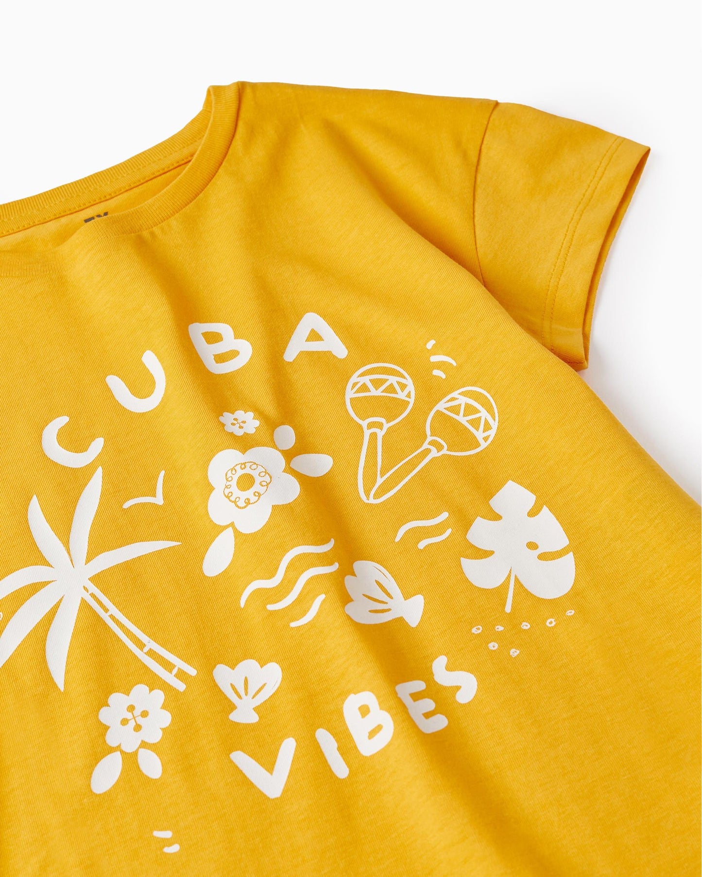 Cotton T-shirt for Girls 'Cuba Vibes', Yellow