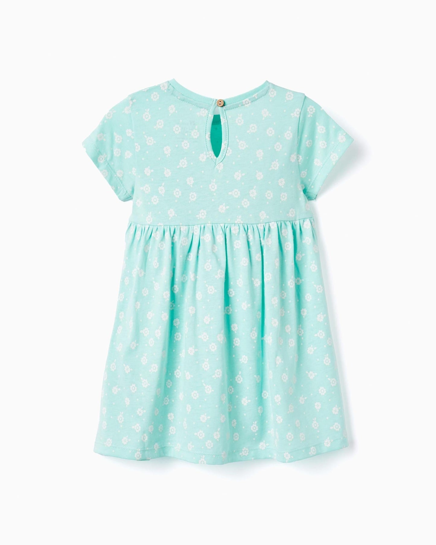 Dress with Pattern for Baby Girls 'Flowers', Aqua Green