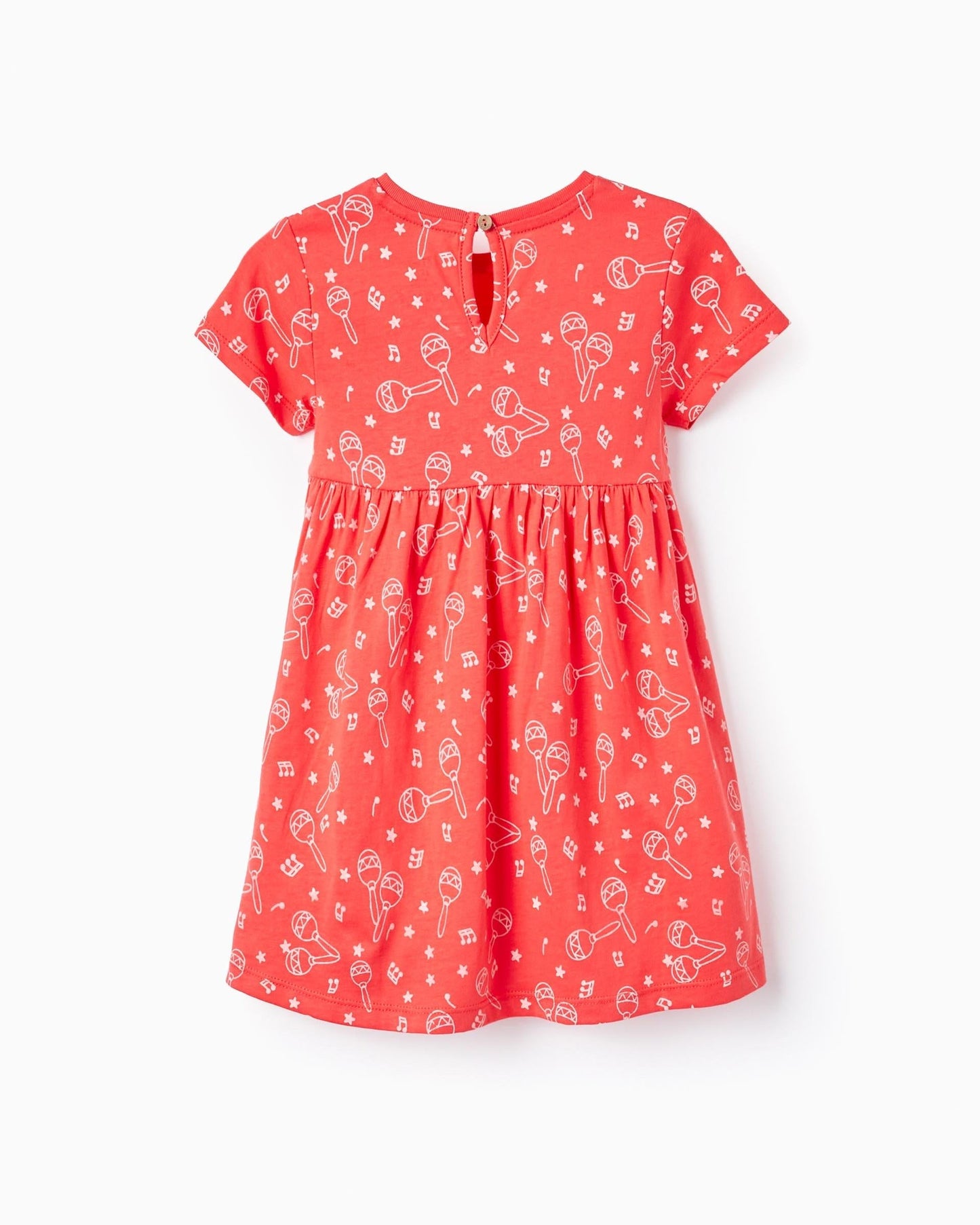 Dress with Pattern for Baby Girls 'Maracas', Dark Coral