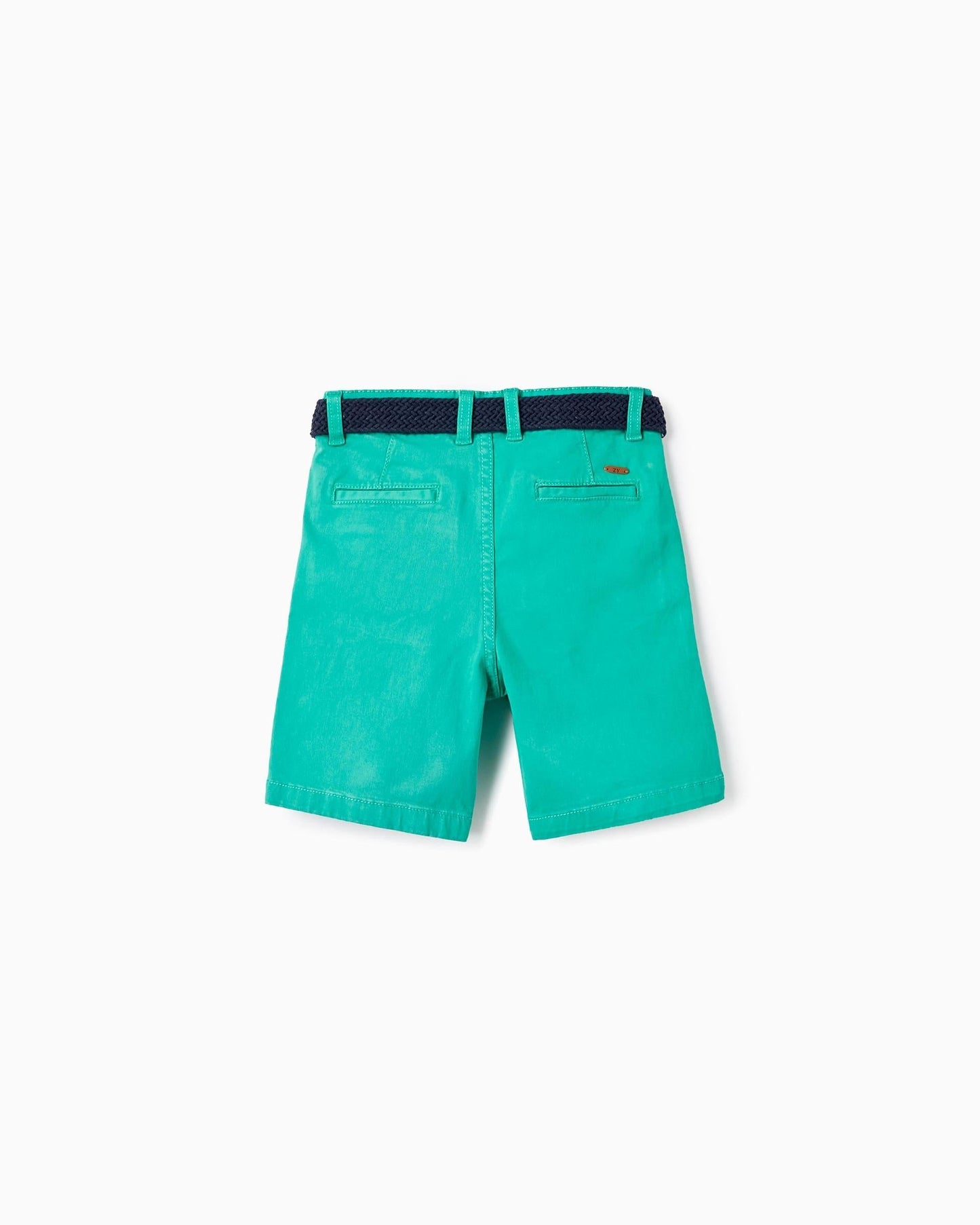 Chino Twill Shorts With Belt for Boys, Green