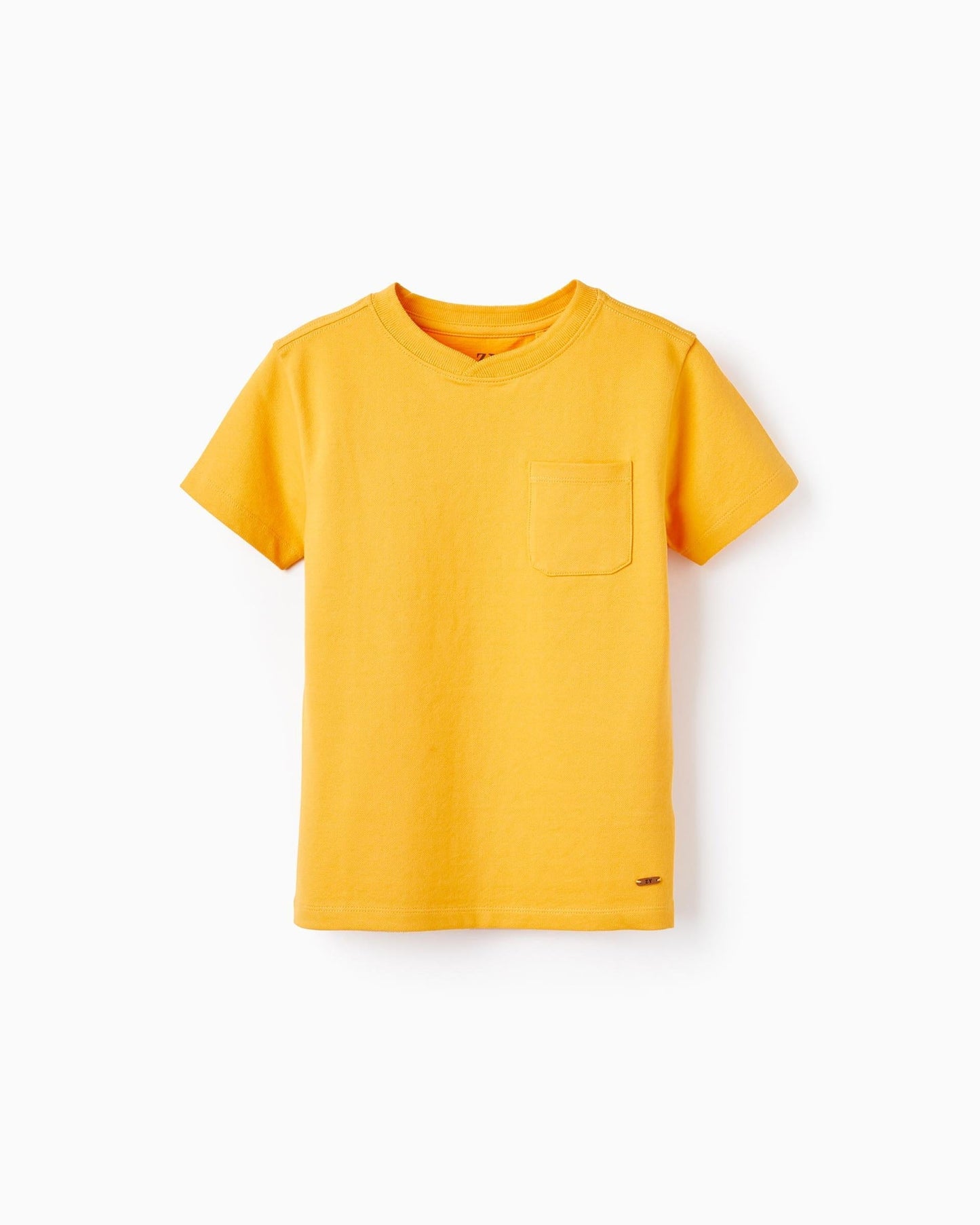 Short-Sleeved T-Shirt in Cotton Piqué for Boys, Yellow