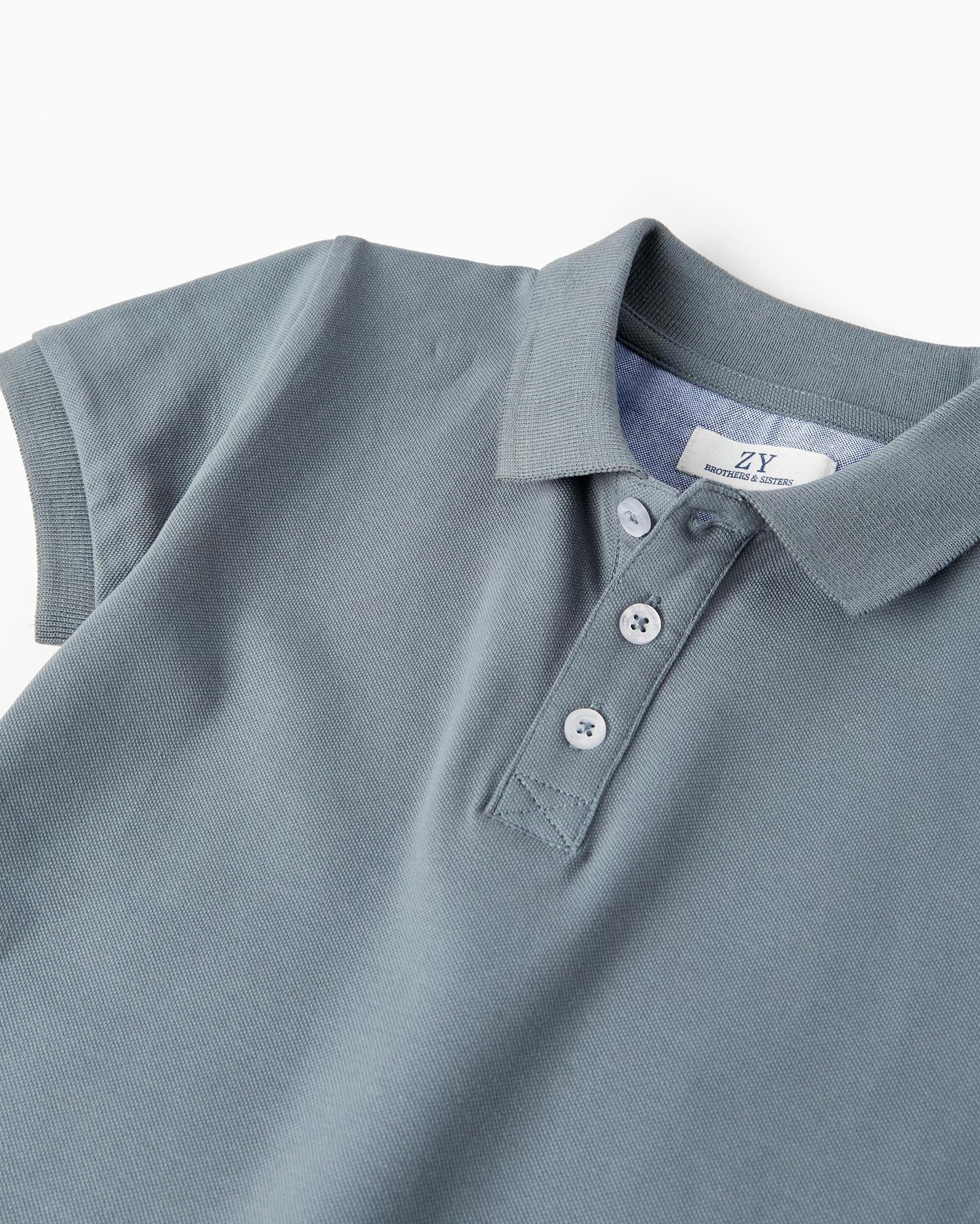 Short Sleeve Polo in Cotton Piqué for Boys 'B&S', Blue