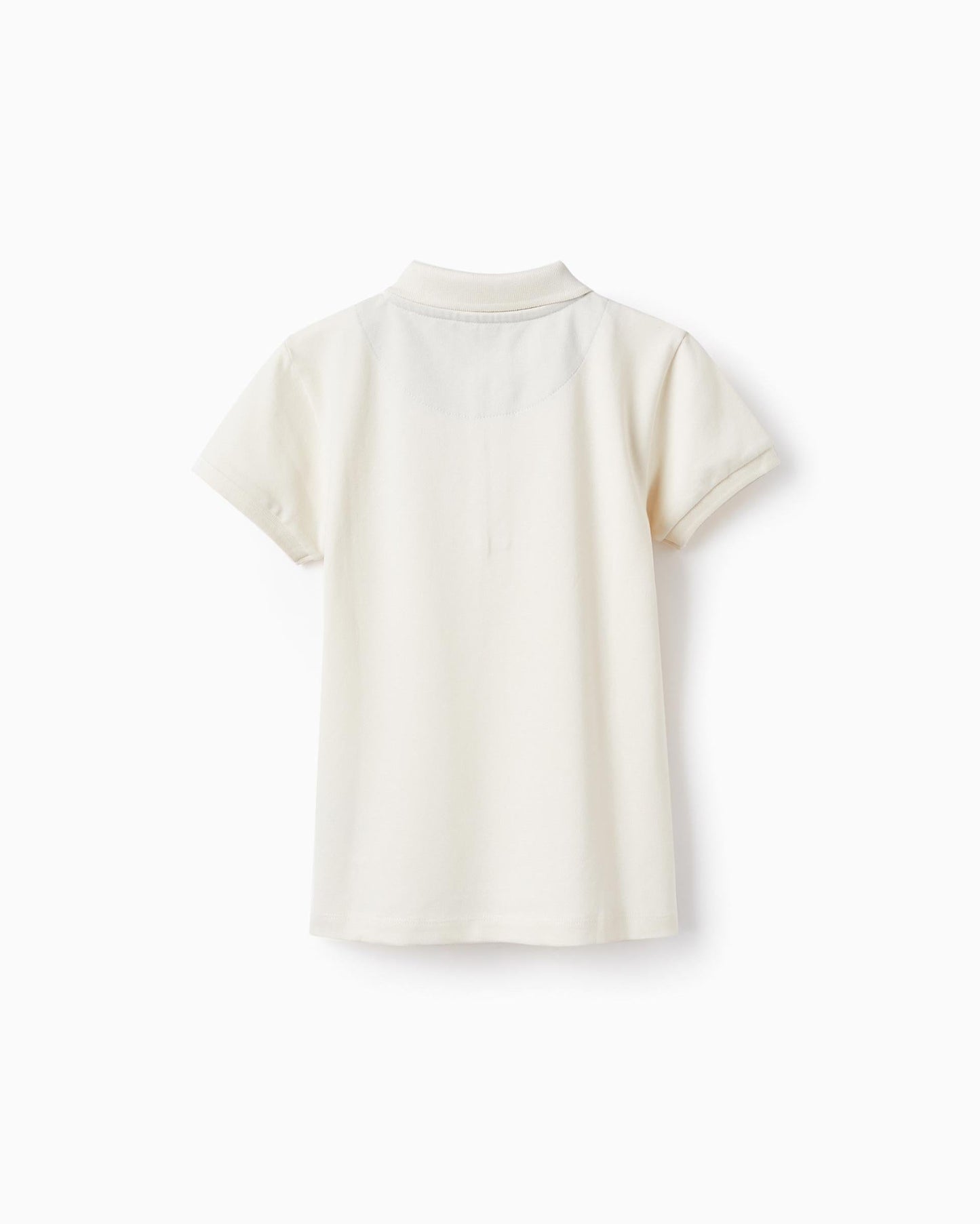 Short Sleeve Polo in Cotton Piqué for Boys 'B&S', White