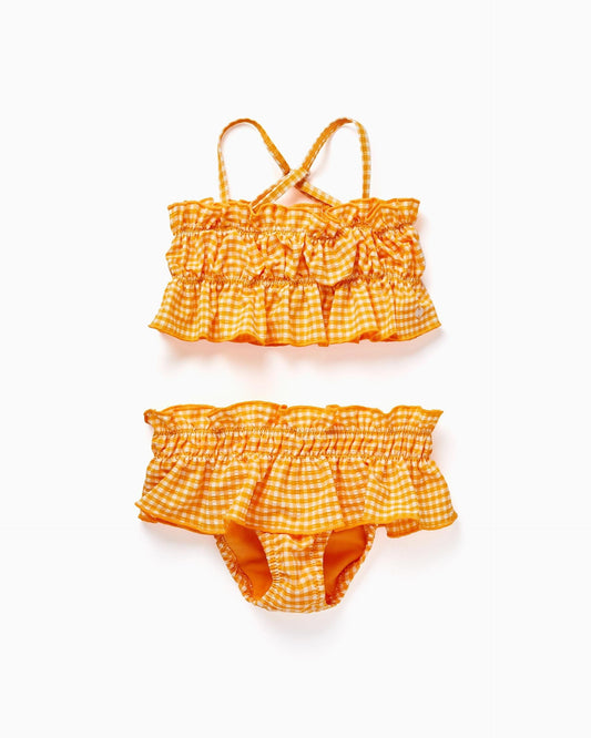 Vichy Bikini for Girls, Yellow/White