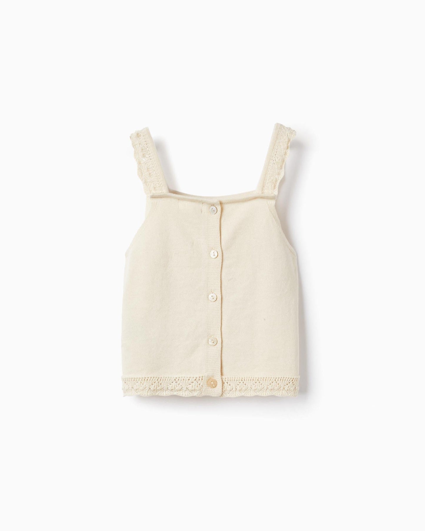 Knit Tank Top for Girls, Light Beige