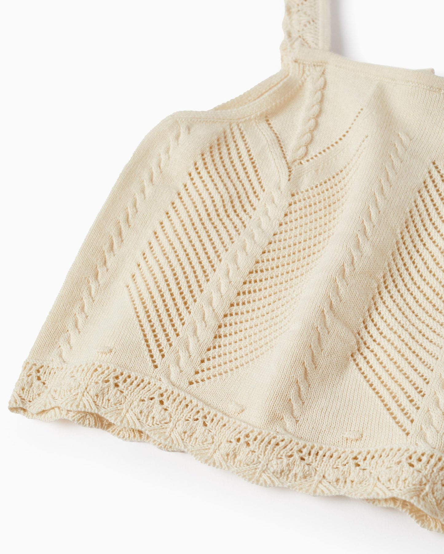 Knit Tank Top for Girls, Light Beige