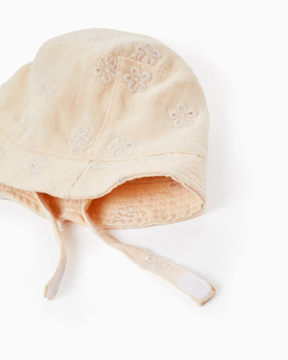 Bob with Flowers for Girls, Beige