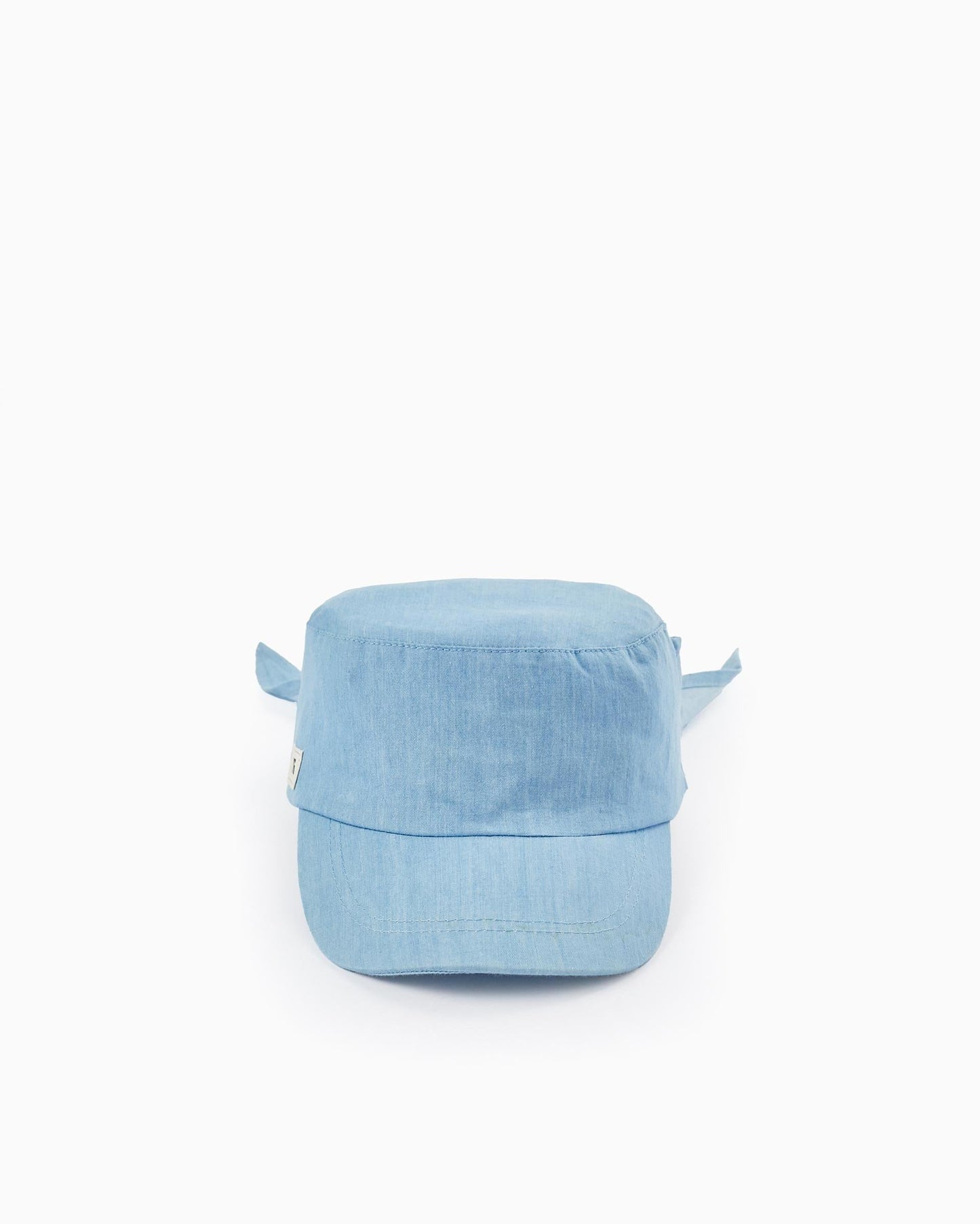 Cotton Cap with Ribbon for Girls, Blue