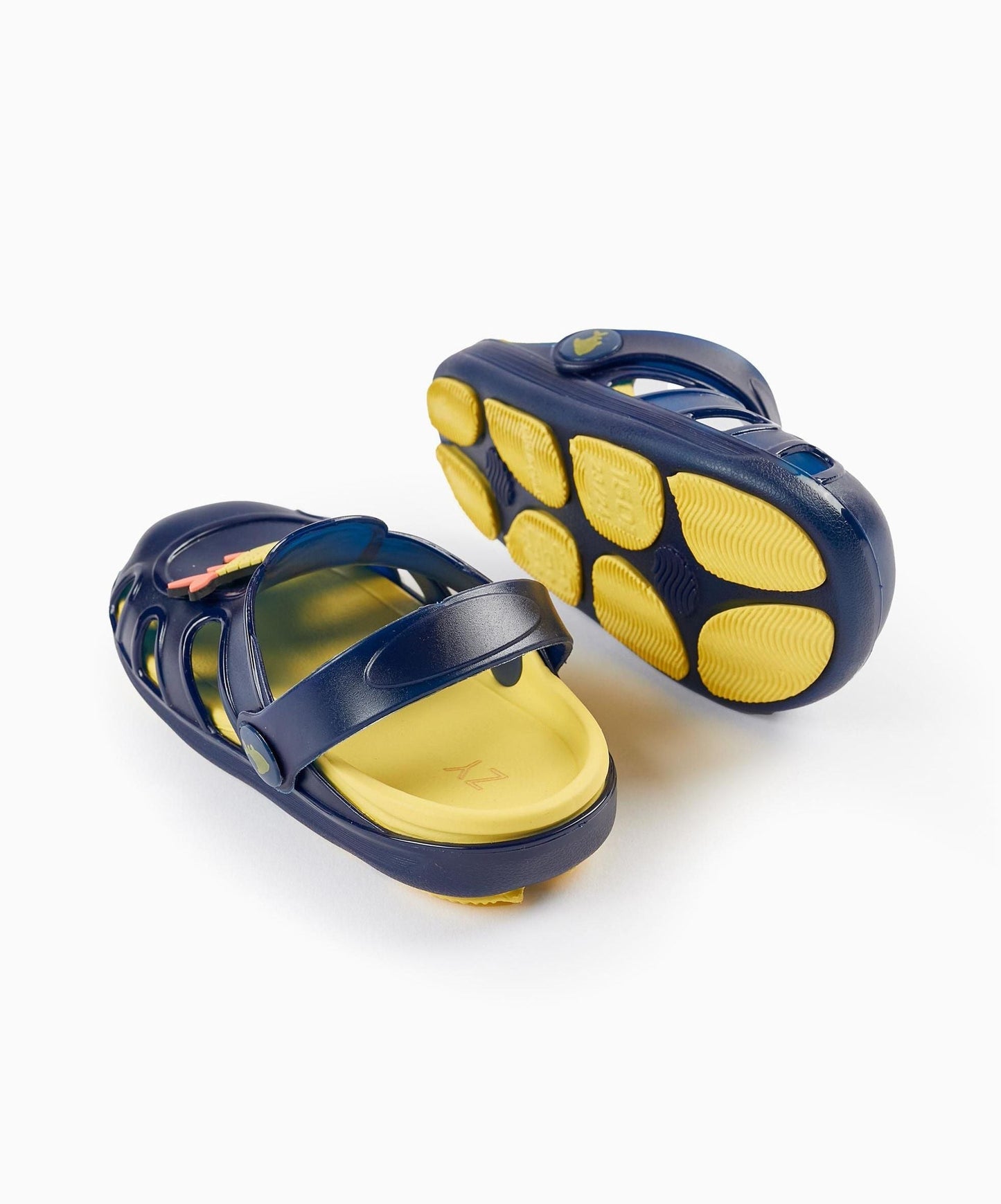 Clogs Sandals for Baby Boy 'Fish - Delicious', Dark Blue/Yellow