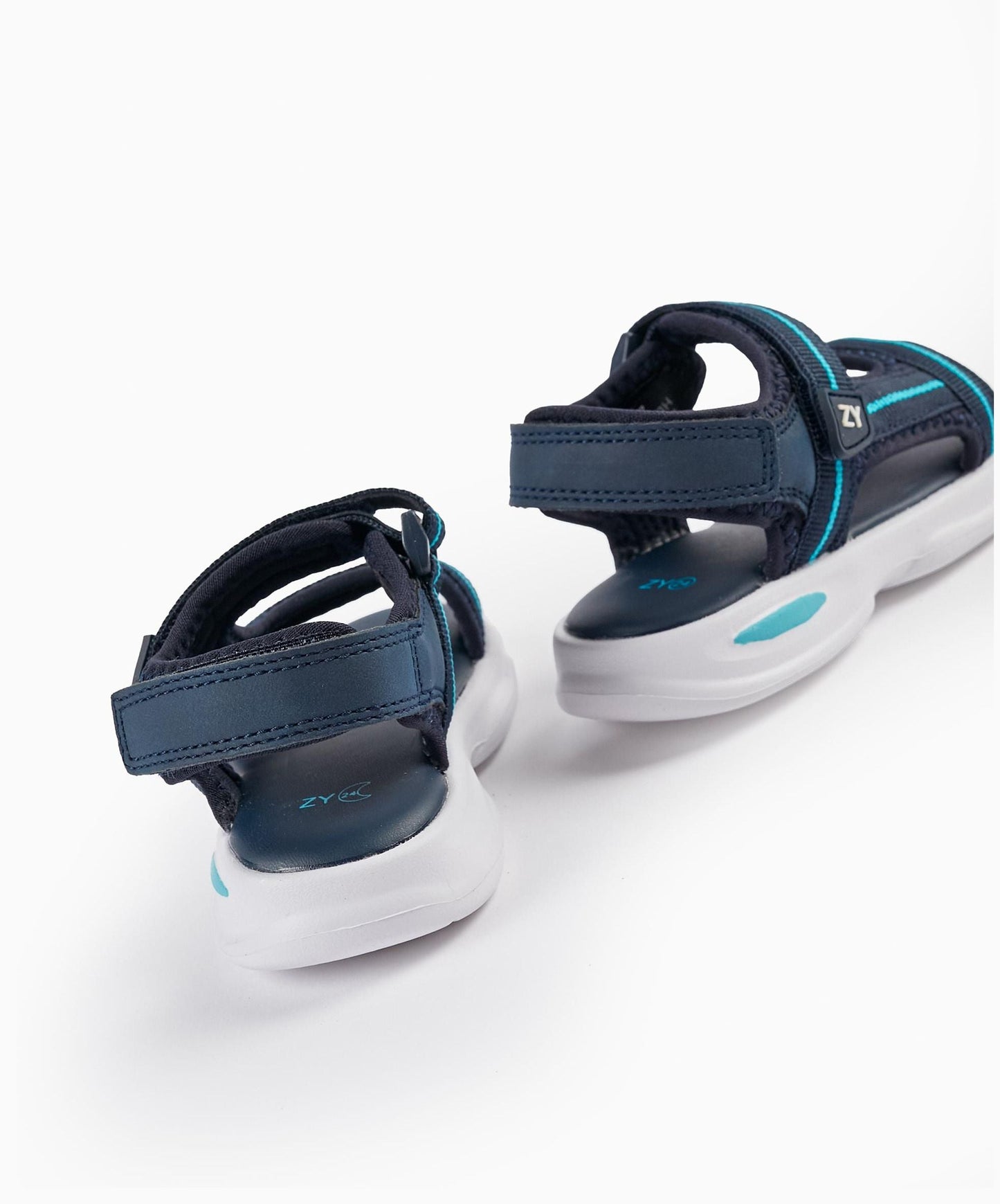 Sporty Sandals with Straps for Baby Boys, Blue/Dark Blue