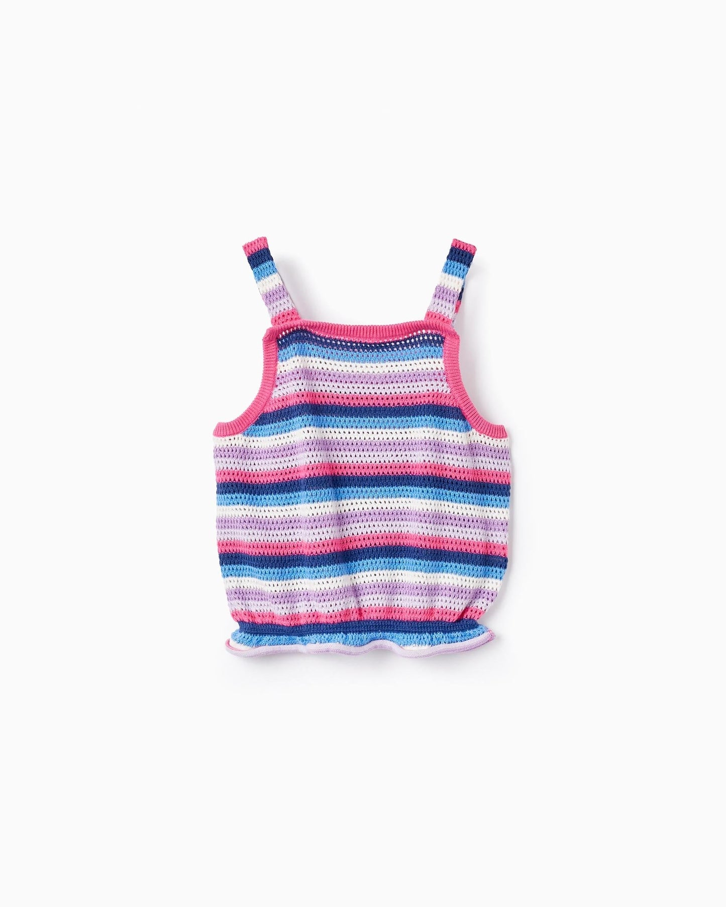 Striped Cropped Knit Top for Girls, Multicolour