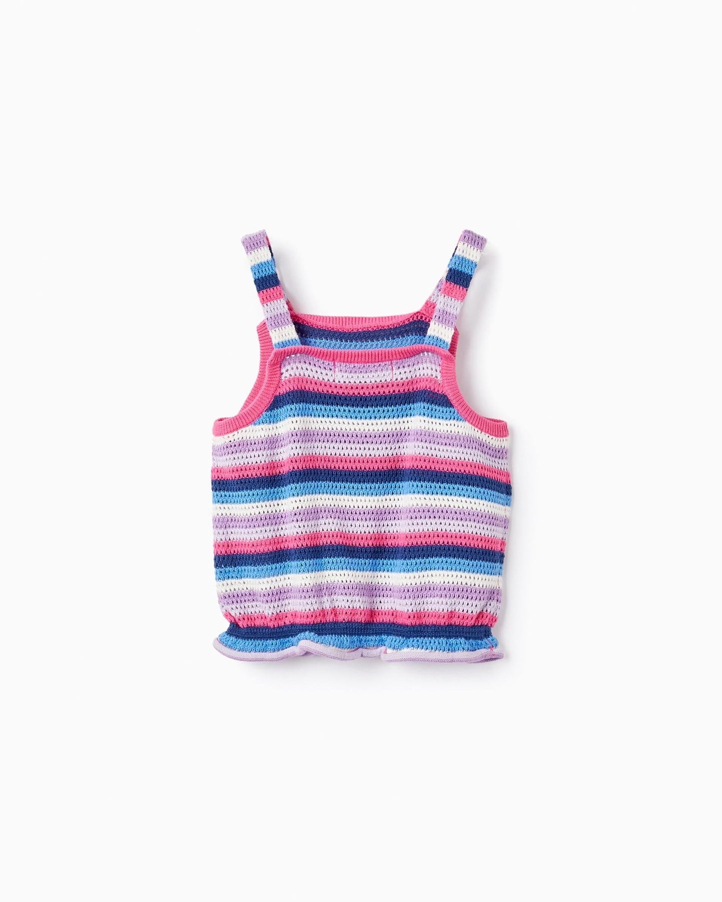 Striped Cropped Knit Top for Girls, Multicolour