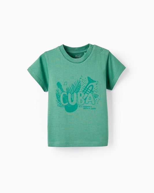 Cotton T-shirt for Baby Boys 'Cuba', Green