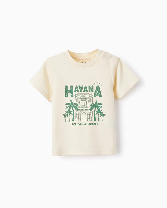 Cotton T-shirt for Baby Boys 'Havana', Beige