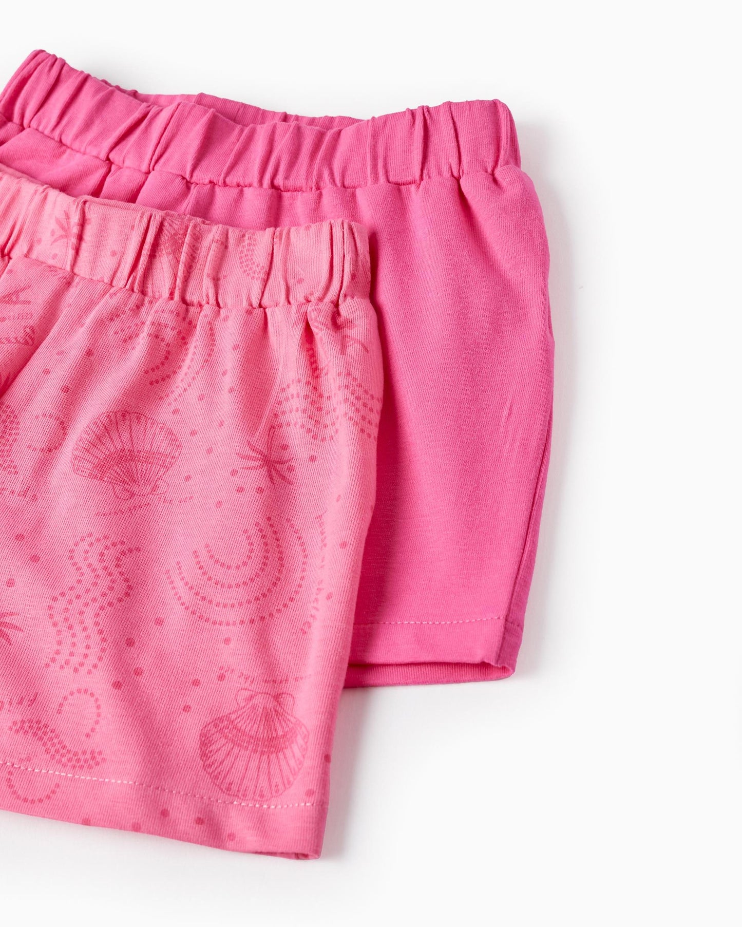 2 Cotton Jersey Shorts for Baby Girls, Pink