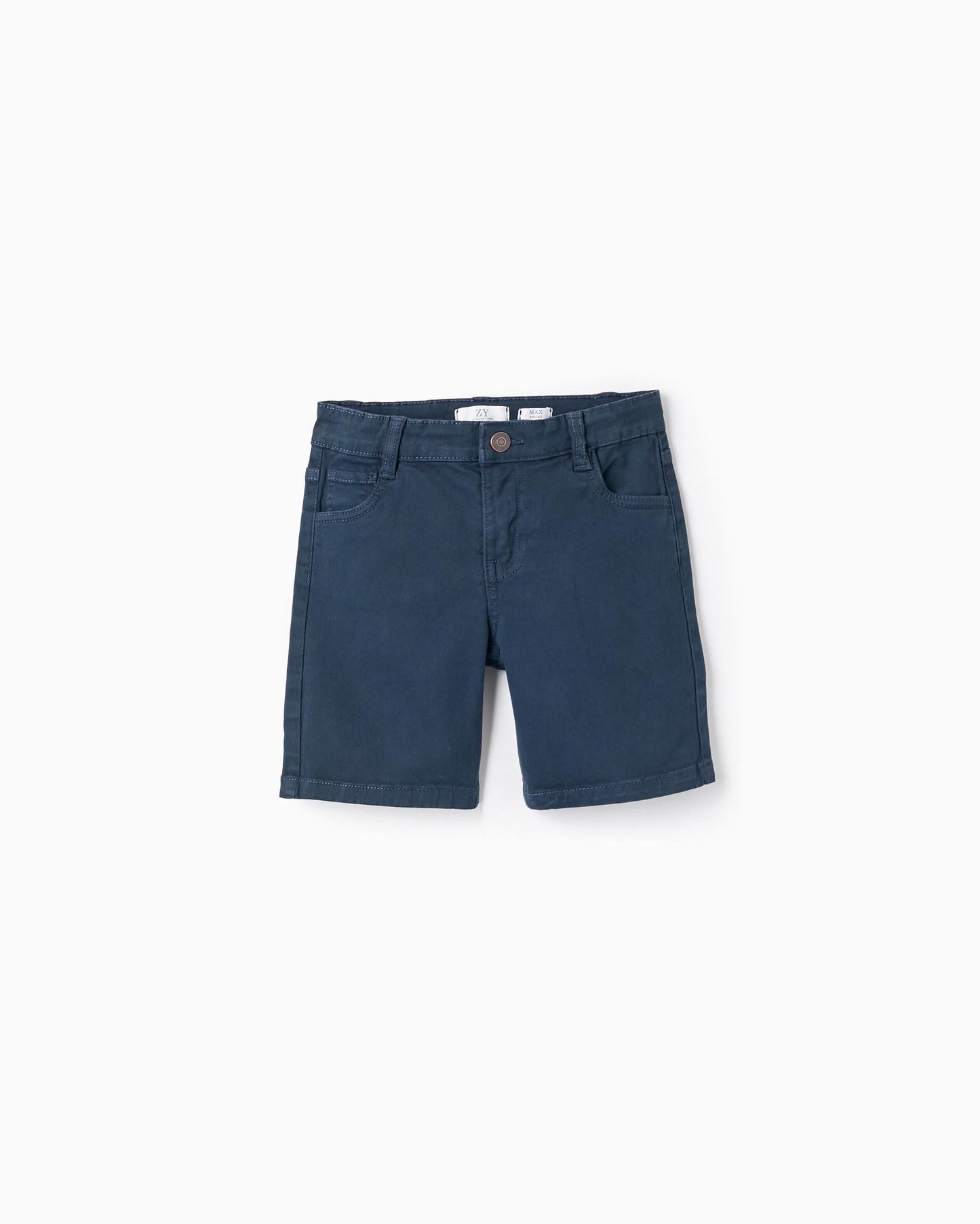 Cotton Twill Shorts for Boys, Dark Blue