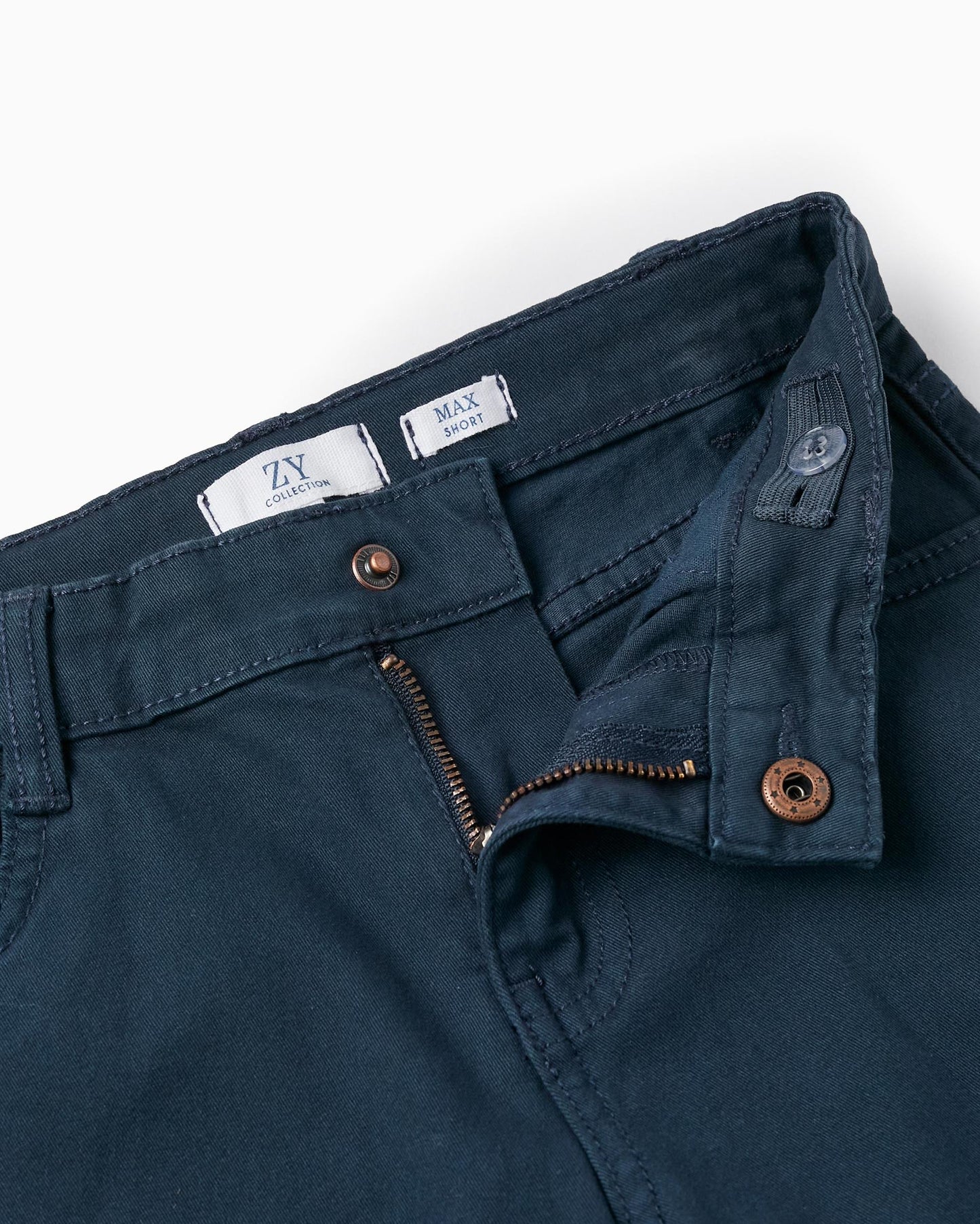 Cotton Twill Shorts for Boys, Dark Blue