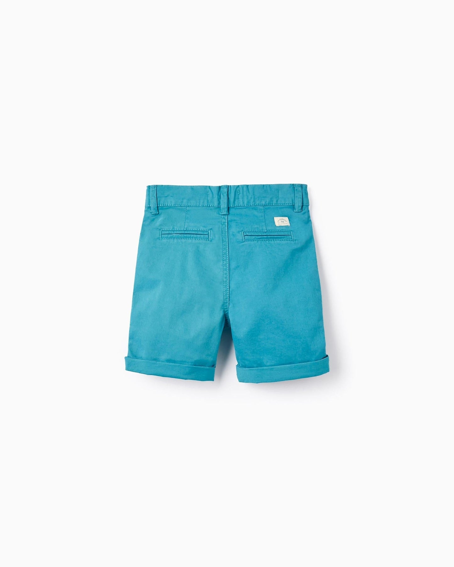 Cotton Chino Shorts for Baby Boys, Turquoise