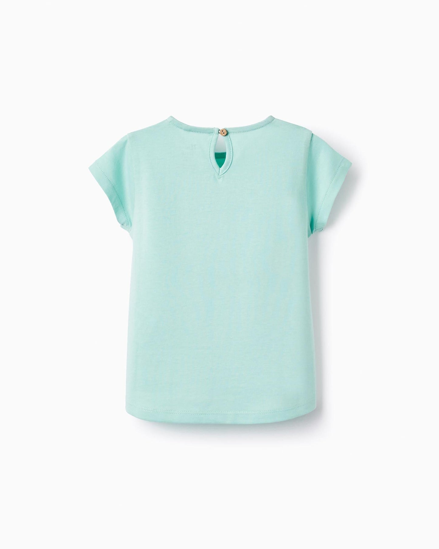 Cotton T-shirt for Baby Girls 'Cha Cha Cha', Aqua Green