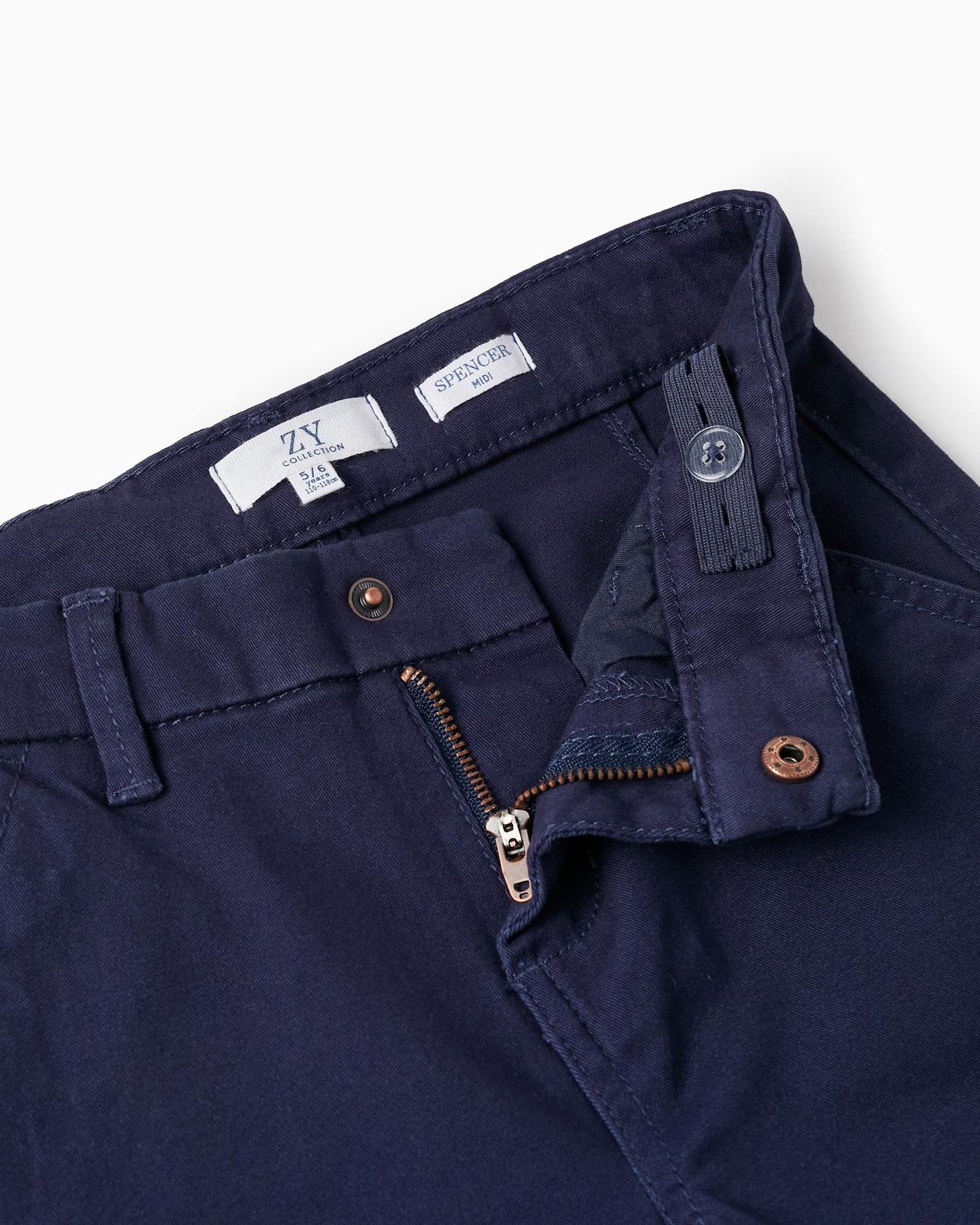 Cotton Twill Chino Shorts For Boys 'Midi', Dark Blue