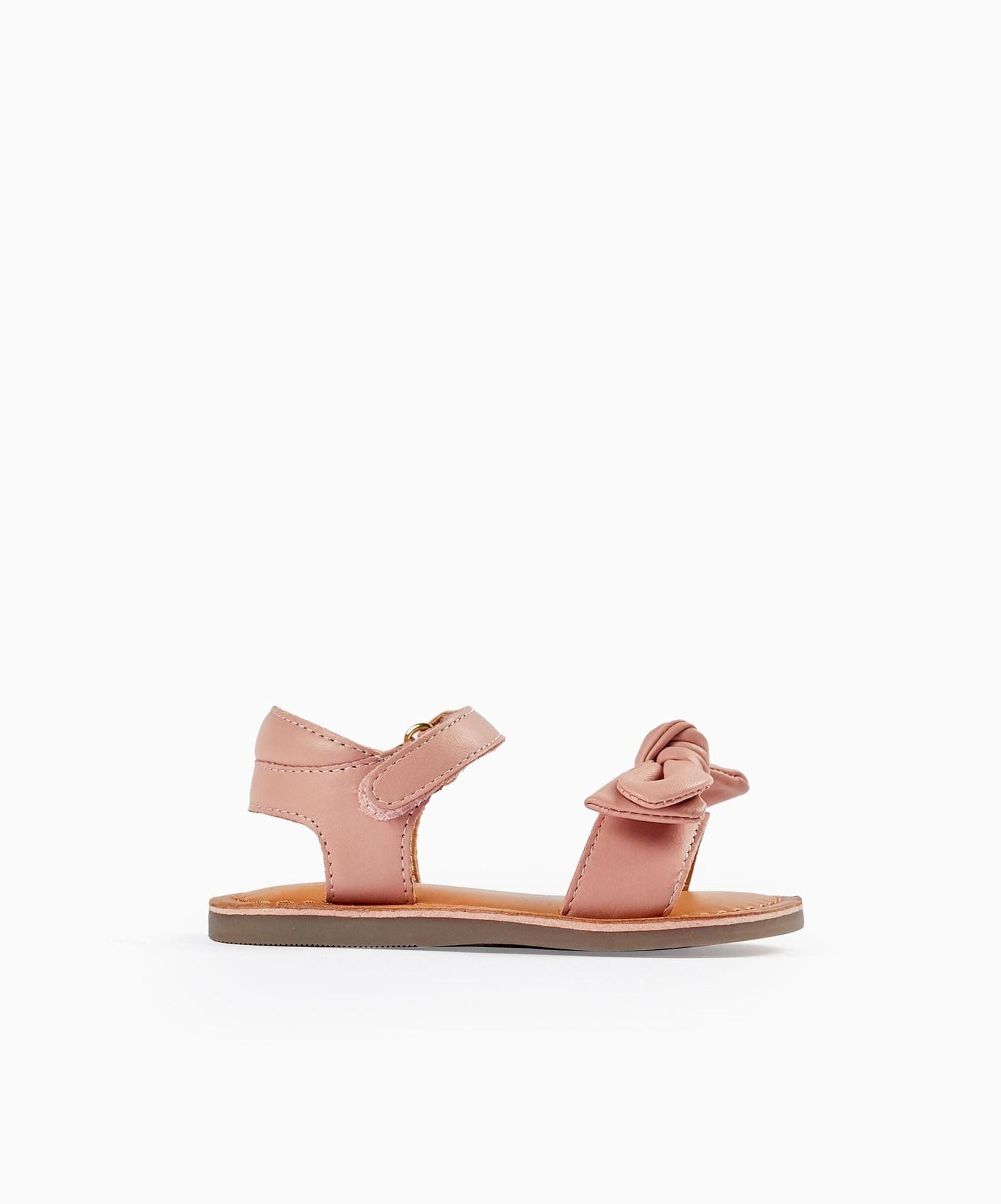 Leather Sandals with Bow for Baby Girls, Pink