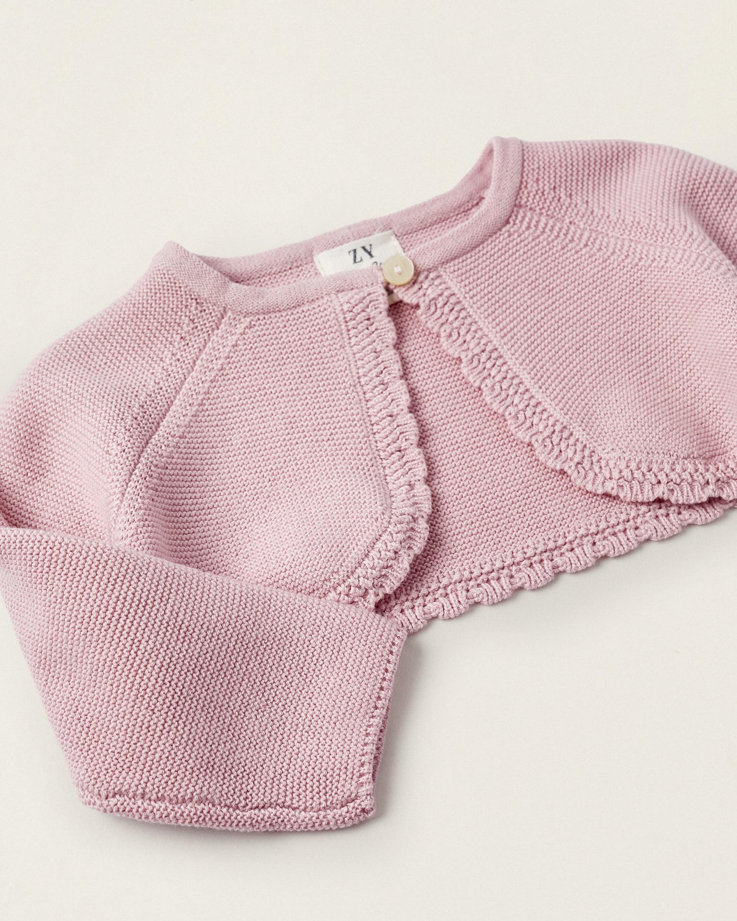 Cotton Bolero Jacket for Newborn Girls, Pink