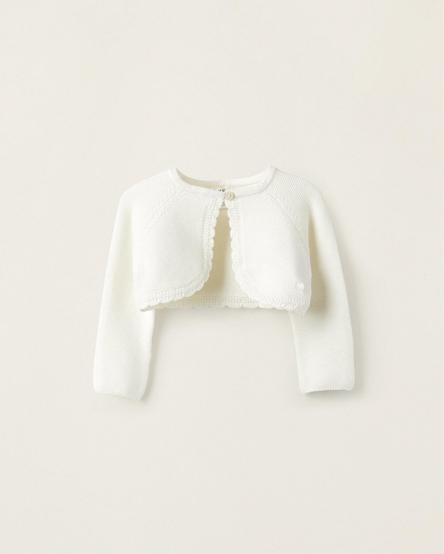 Knitted Bolero Jacket for Newborn Girls, White