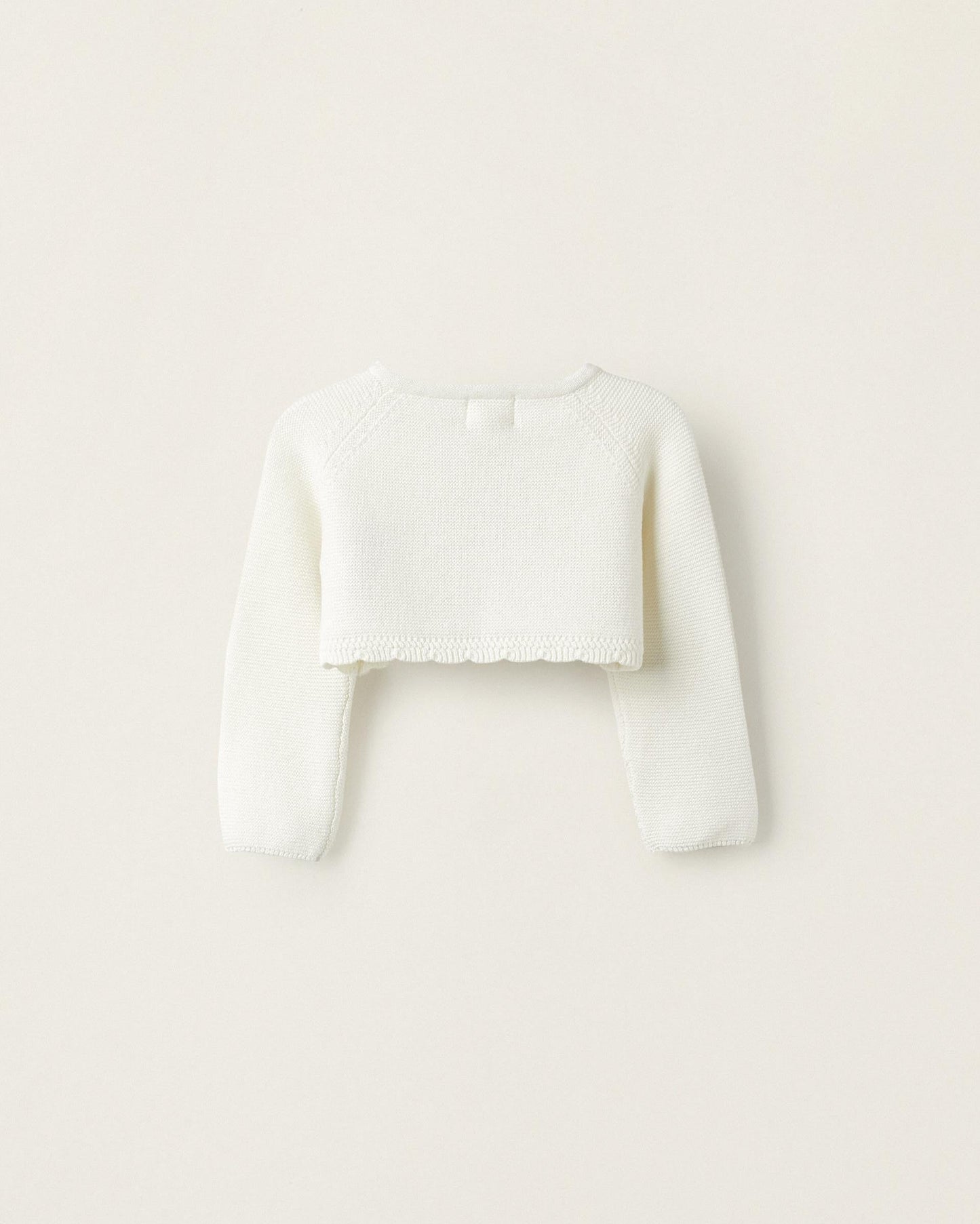 Knitted Bolero Jacket for Newborn Girls, White