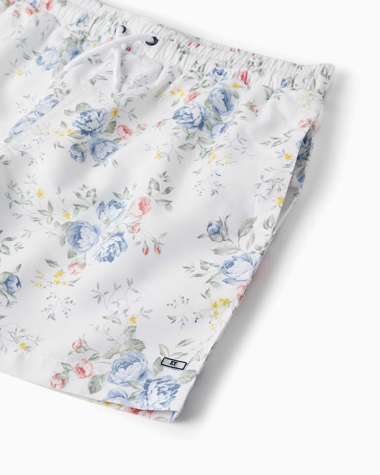 Floral Swim Shorts UPF 80 for Adults 'You&Me', White