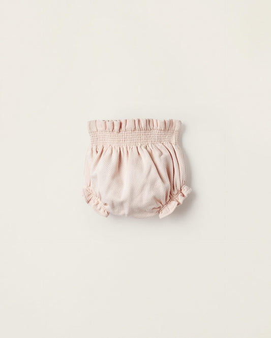 Diaper Cover in Piqué Cotton for Newborn Girls, Light Pink