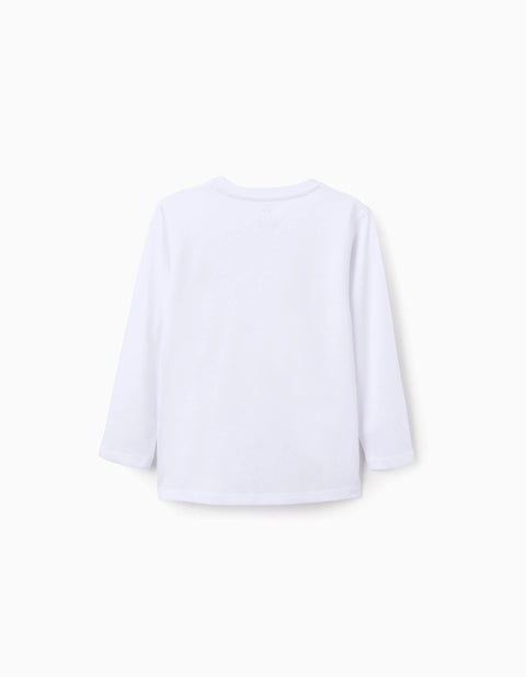 Pack of 2 Plain Long Sleeve T-shirts for Boys, White