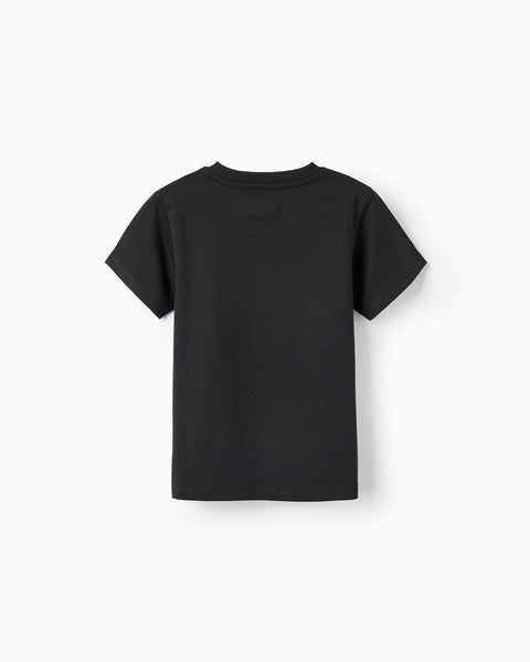 Pack of 2 Short Sleeve T-Shirts for Boys, Black/Grey