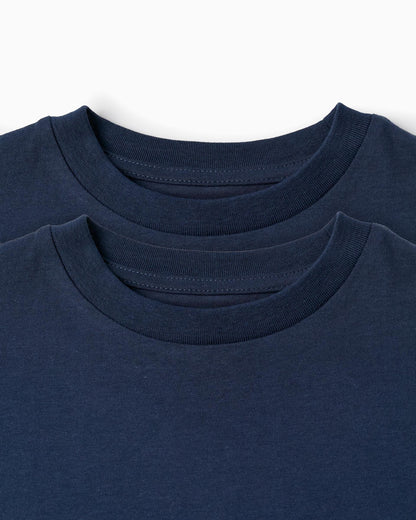 Pack of 2 Short Sleeve T-Shirts for Boys, Dark Blue