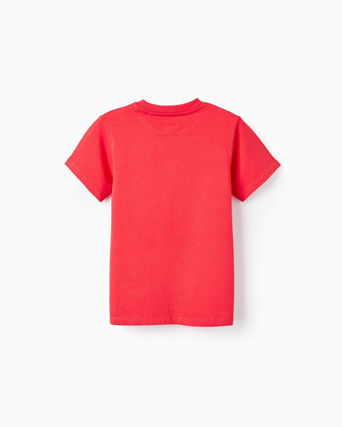 Pack of 2 Short Sleeve T-Shirts for Boys, Red/White