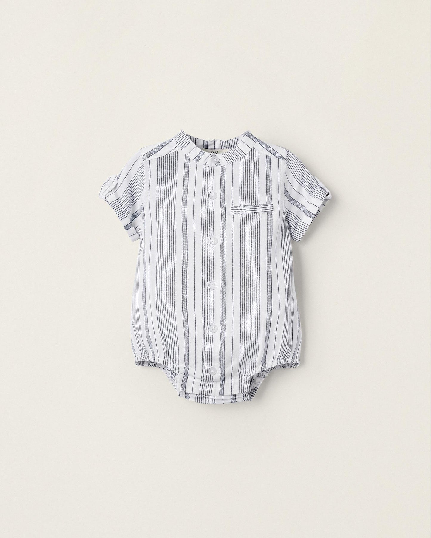 Striped Bodysuit-Shirt for Newborn Boys 'B&S', Blue