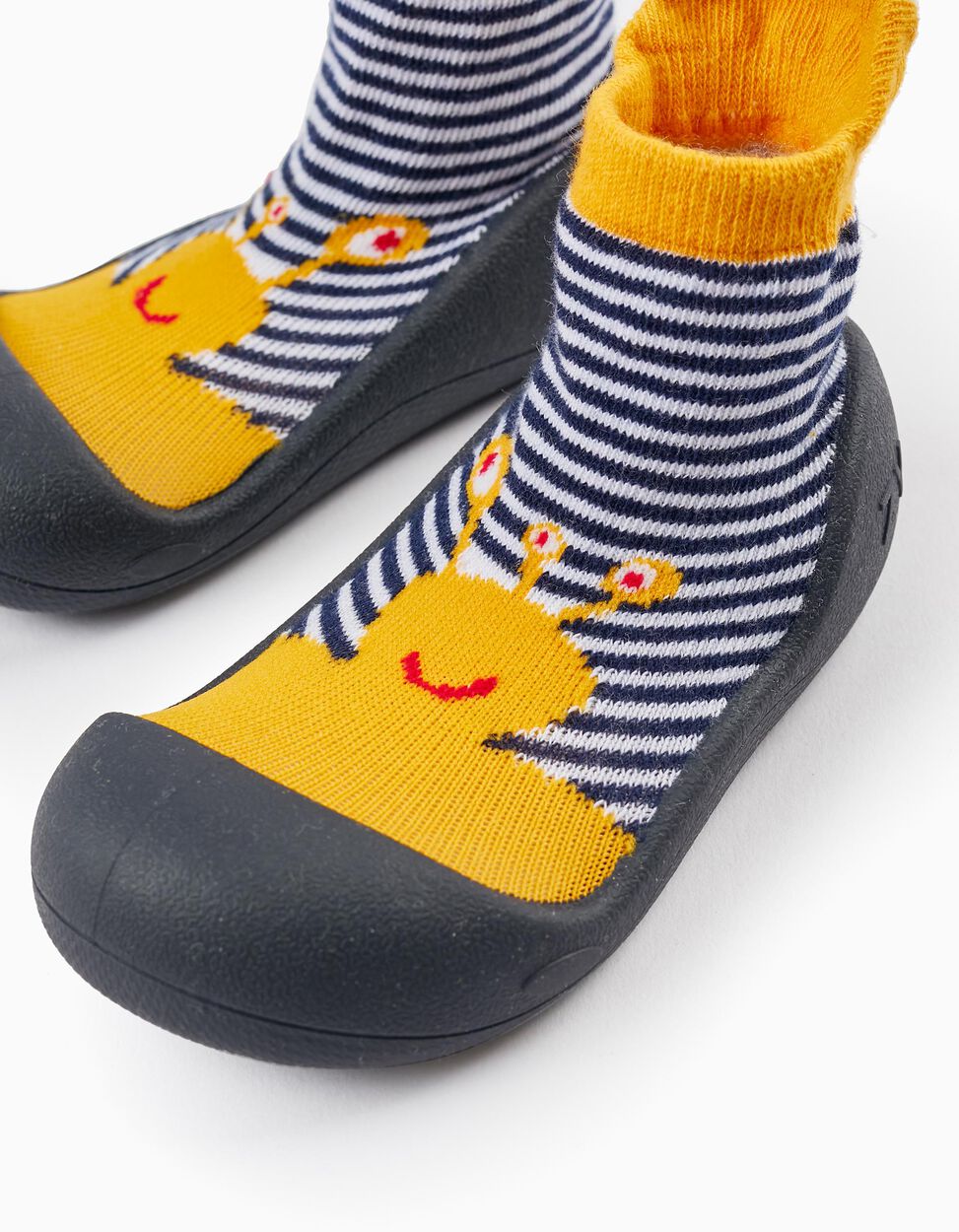 Steppies Socks-Slippers for Baby Boys 'Monster', Blue/Yellow